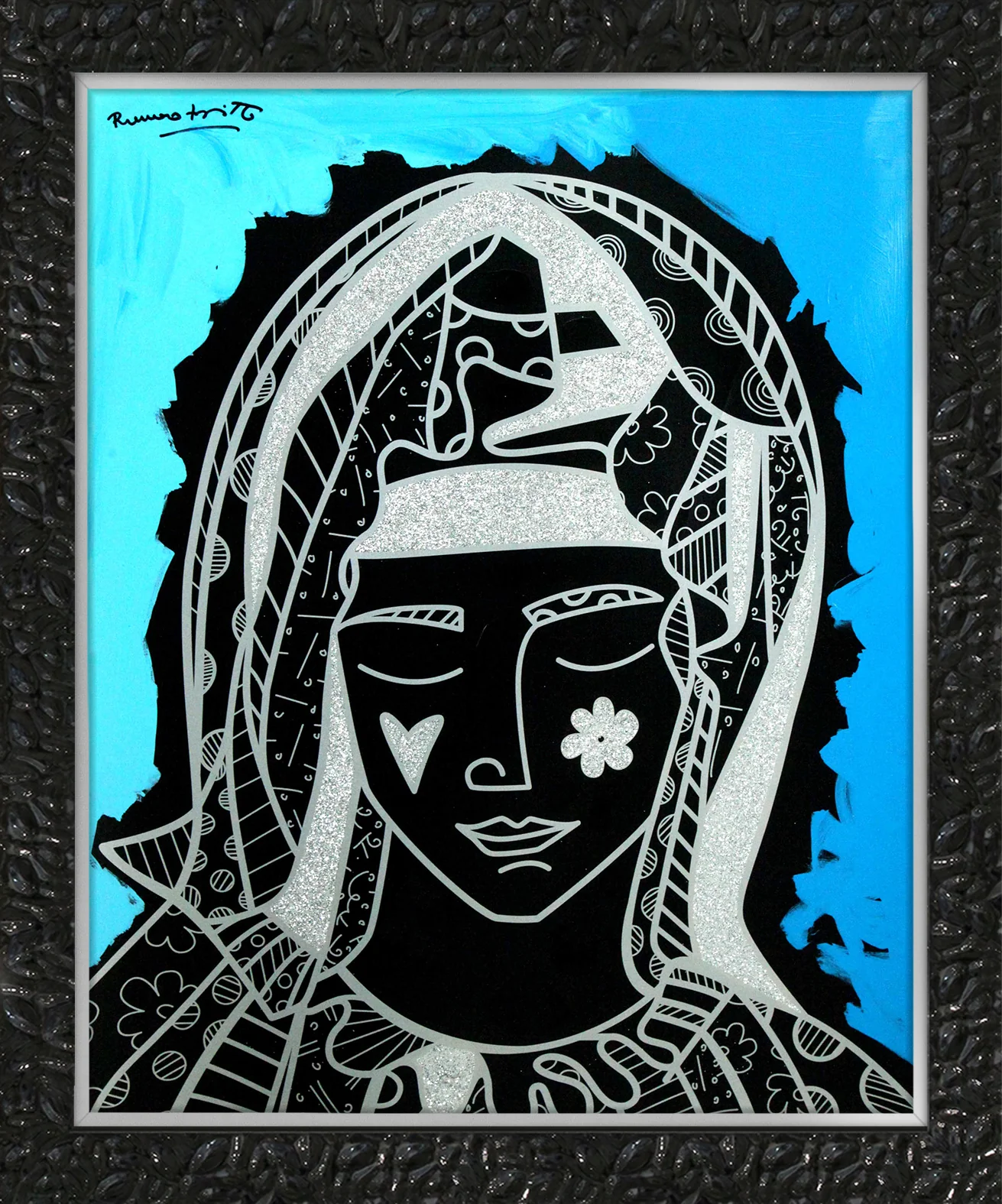 Mother Blue - Mixed Media Original - Image 12