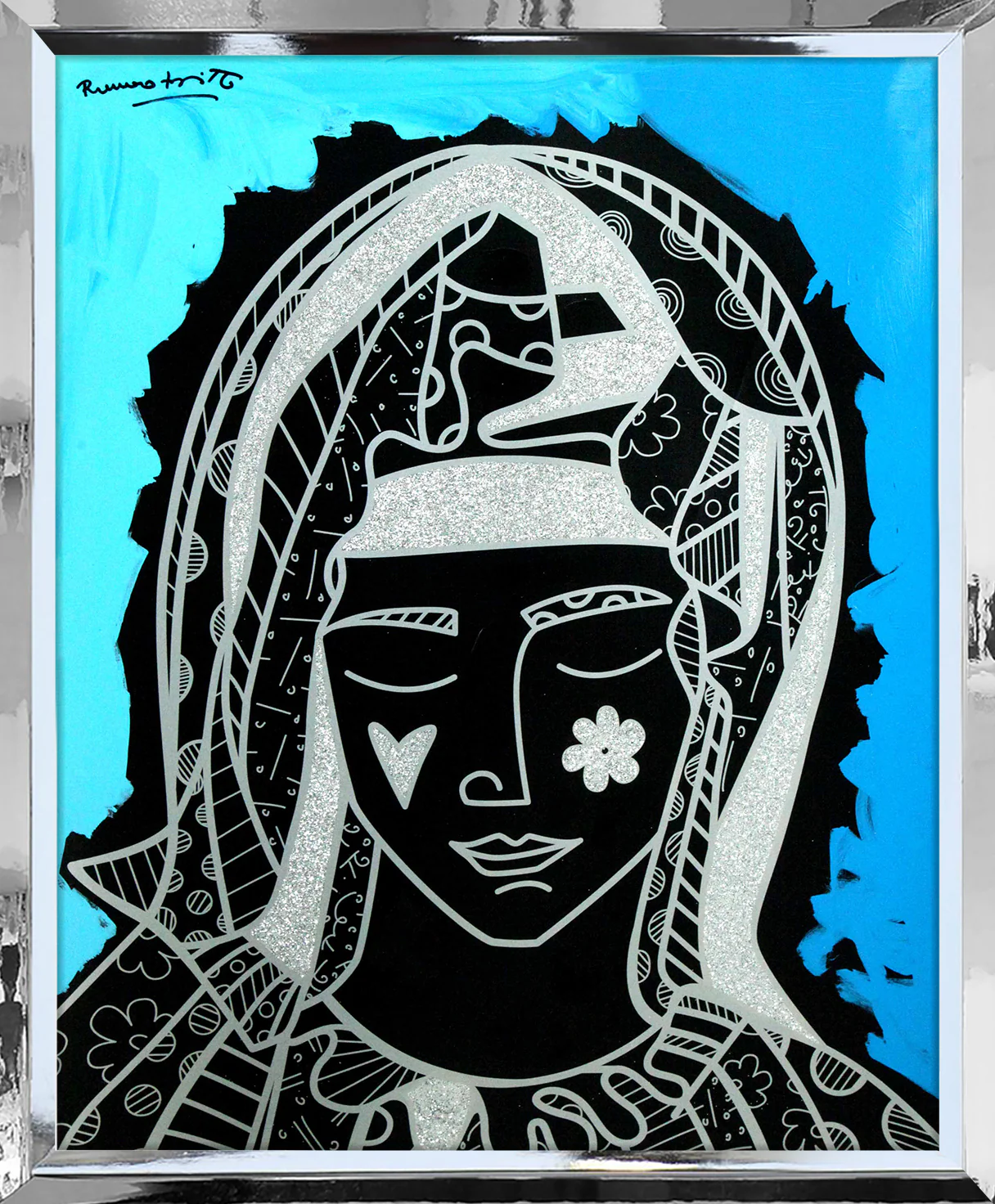 Mother Blue - Mixed Media Original - Image 14