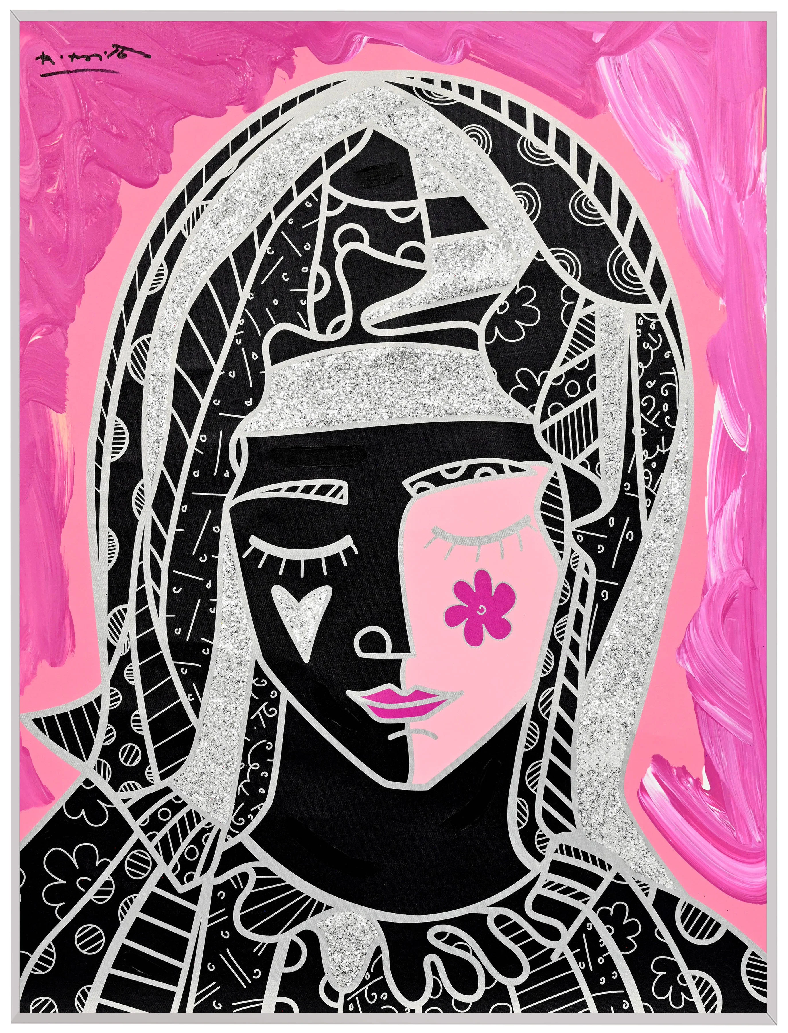 Mother In Pink Silver - Mixed Media Original - Image 15