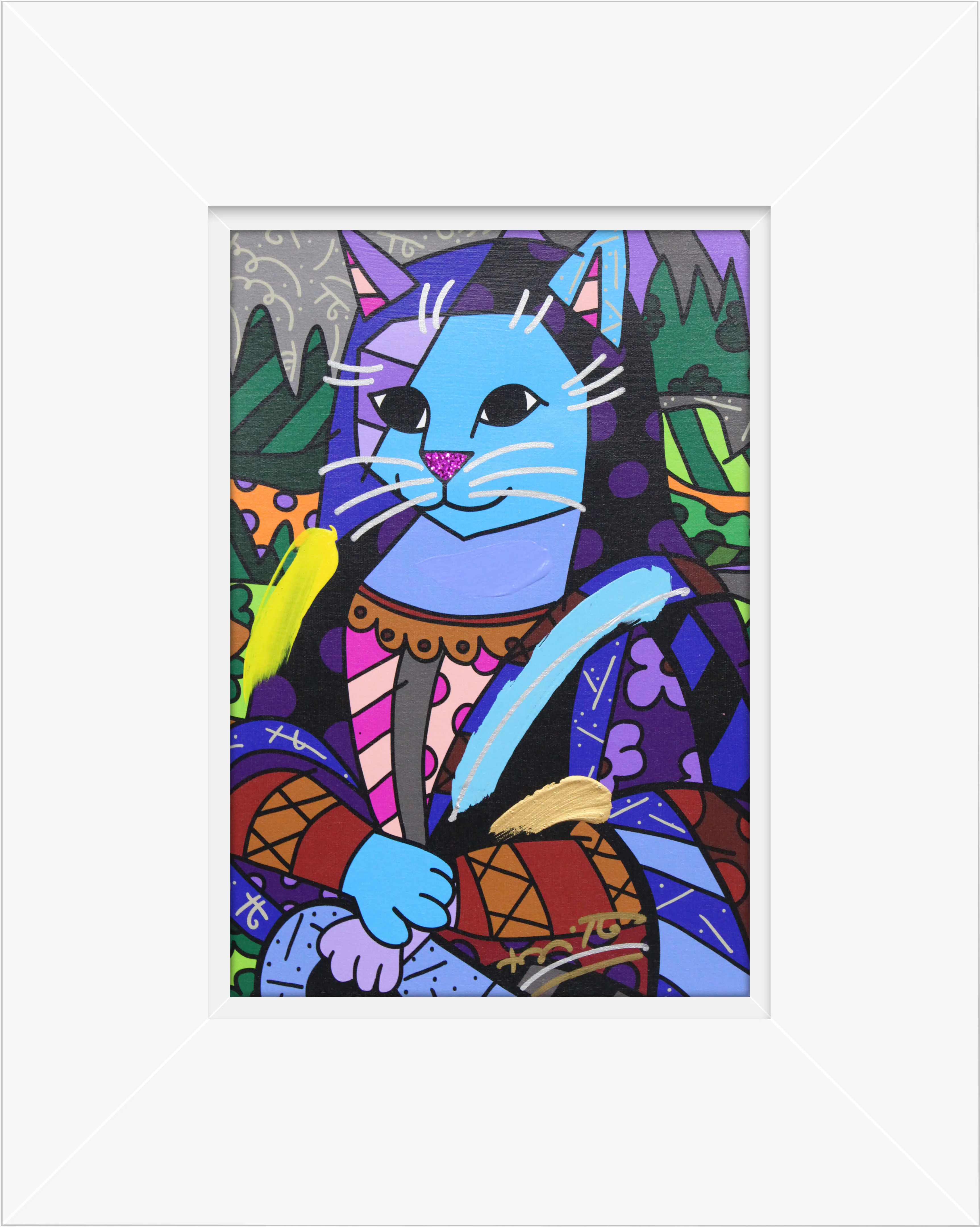 New Mona Cat - Mixed Media Original - Image 10
