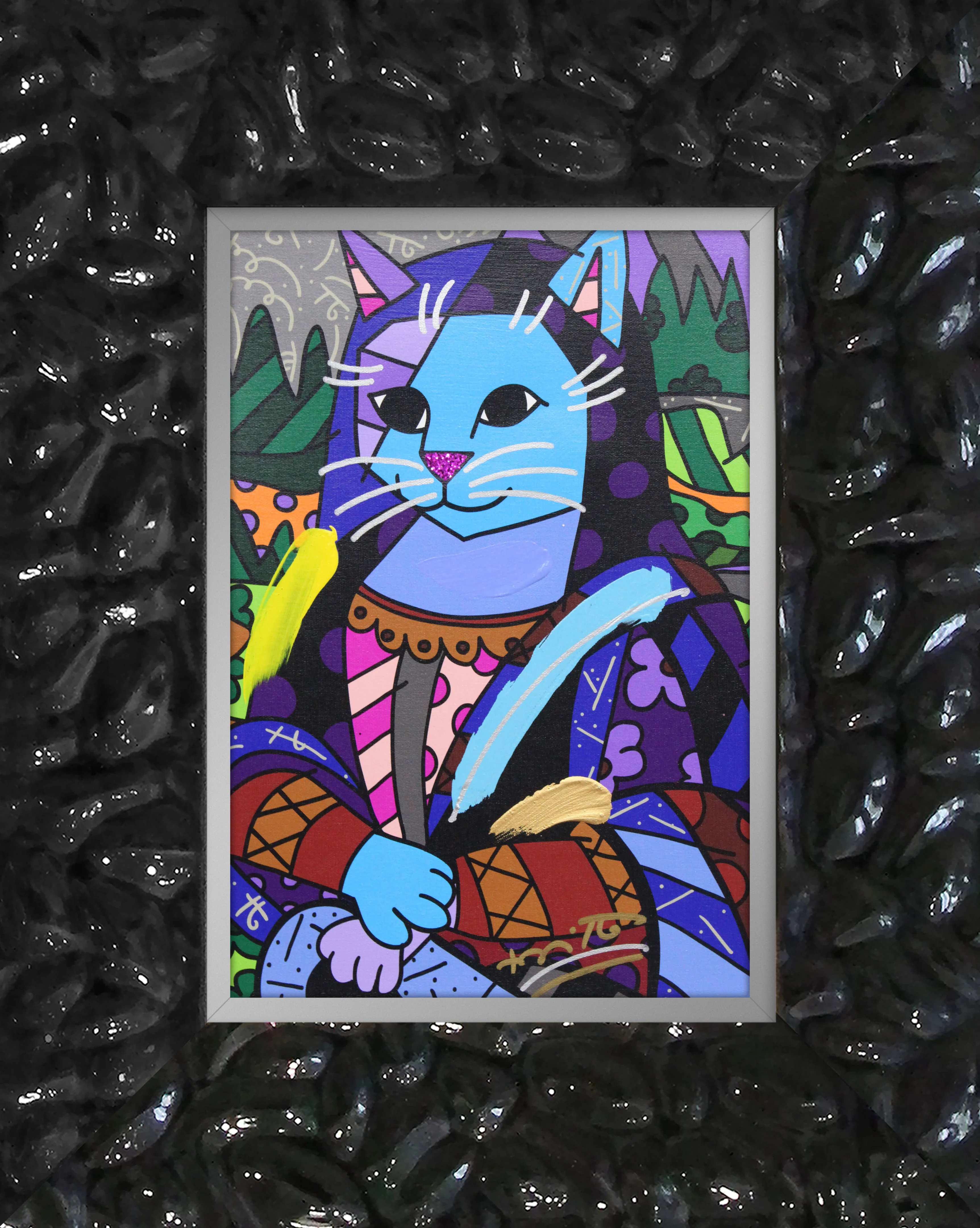 New Mona Cat - Mixed Media Original - Image 11