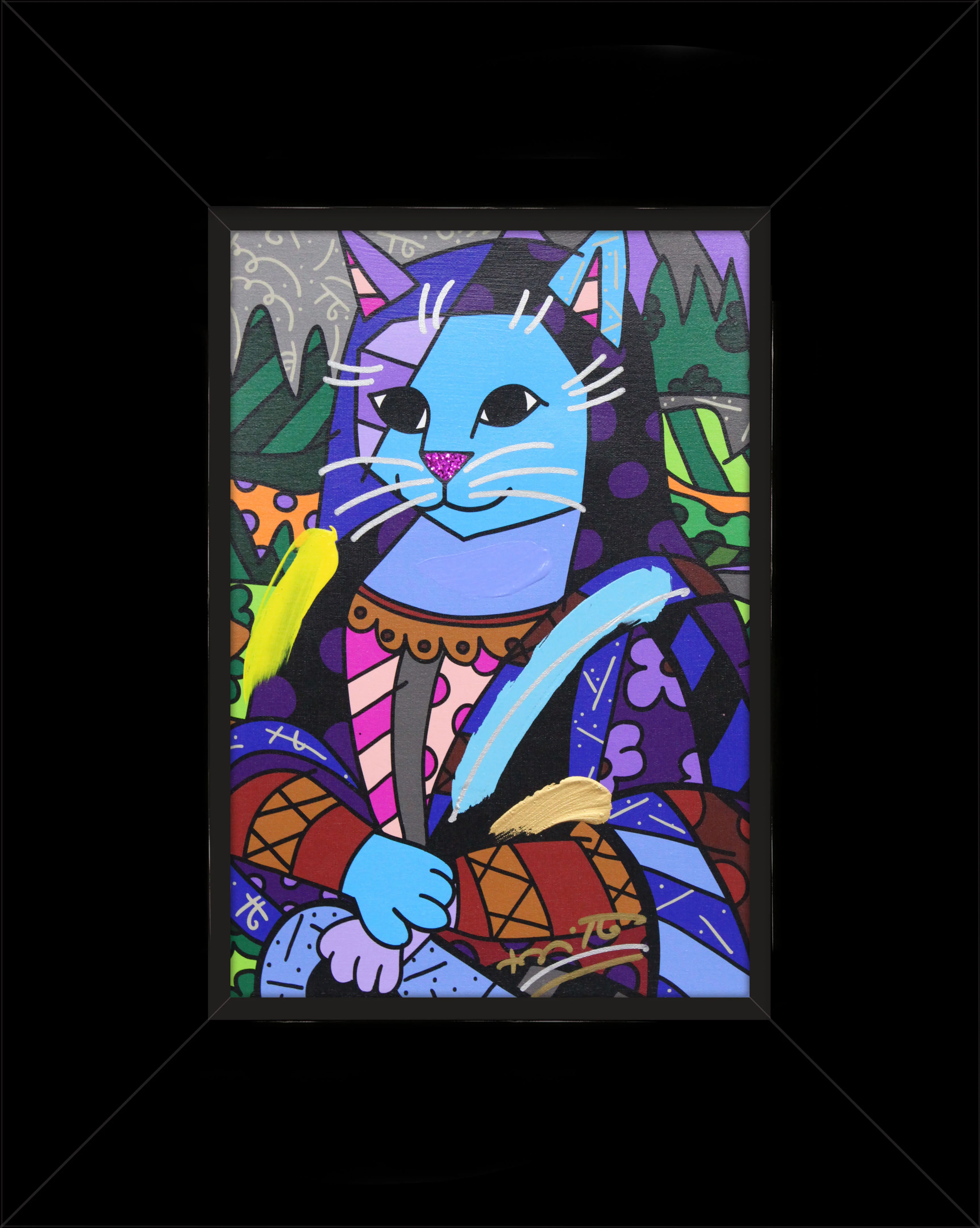 New Mona Cat - Mixed Media Original - Image 12
