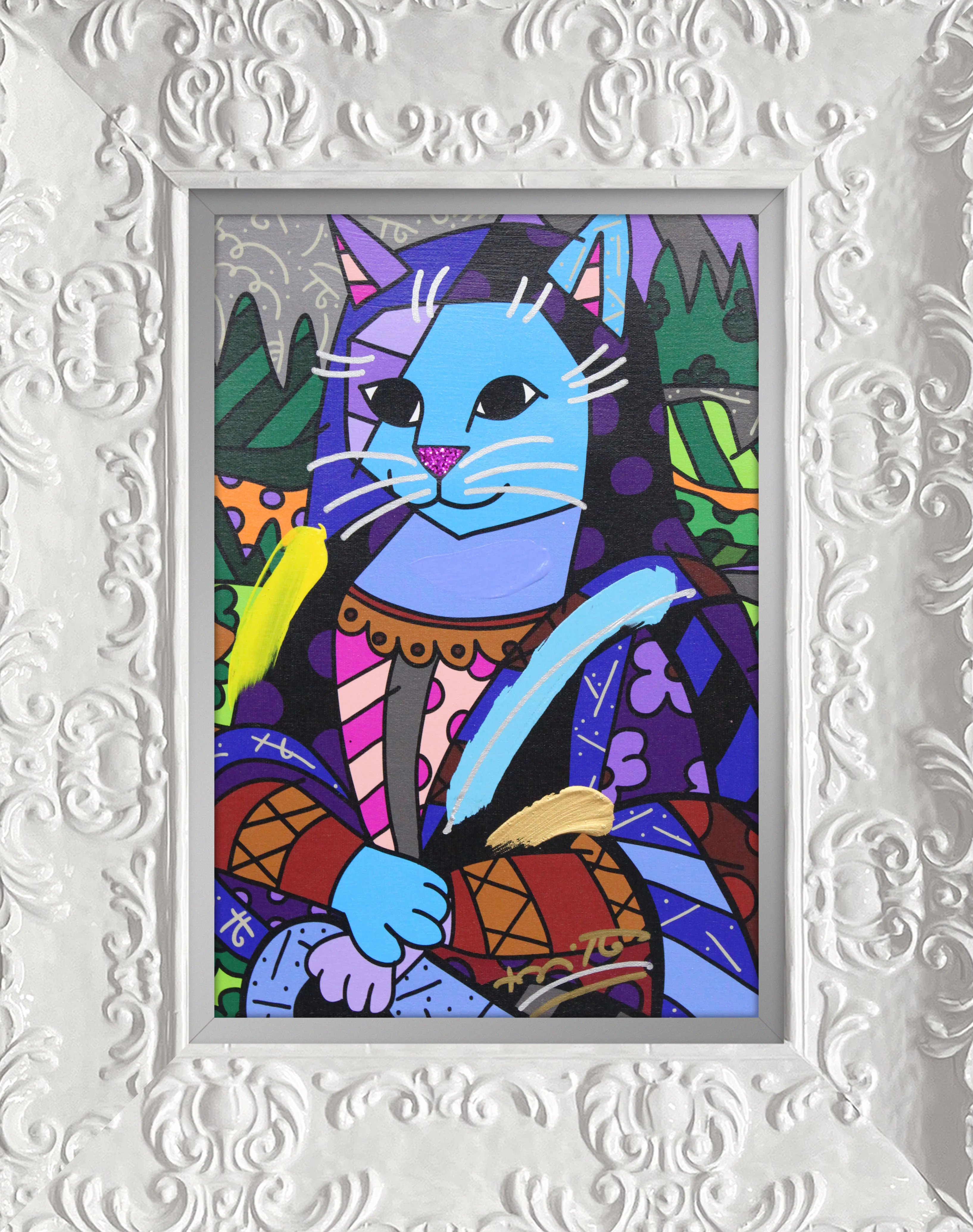 New Mona Cat - Mixed Media Original - Image 13