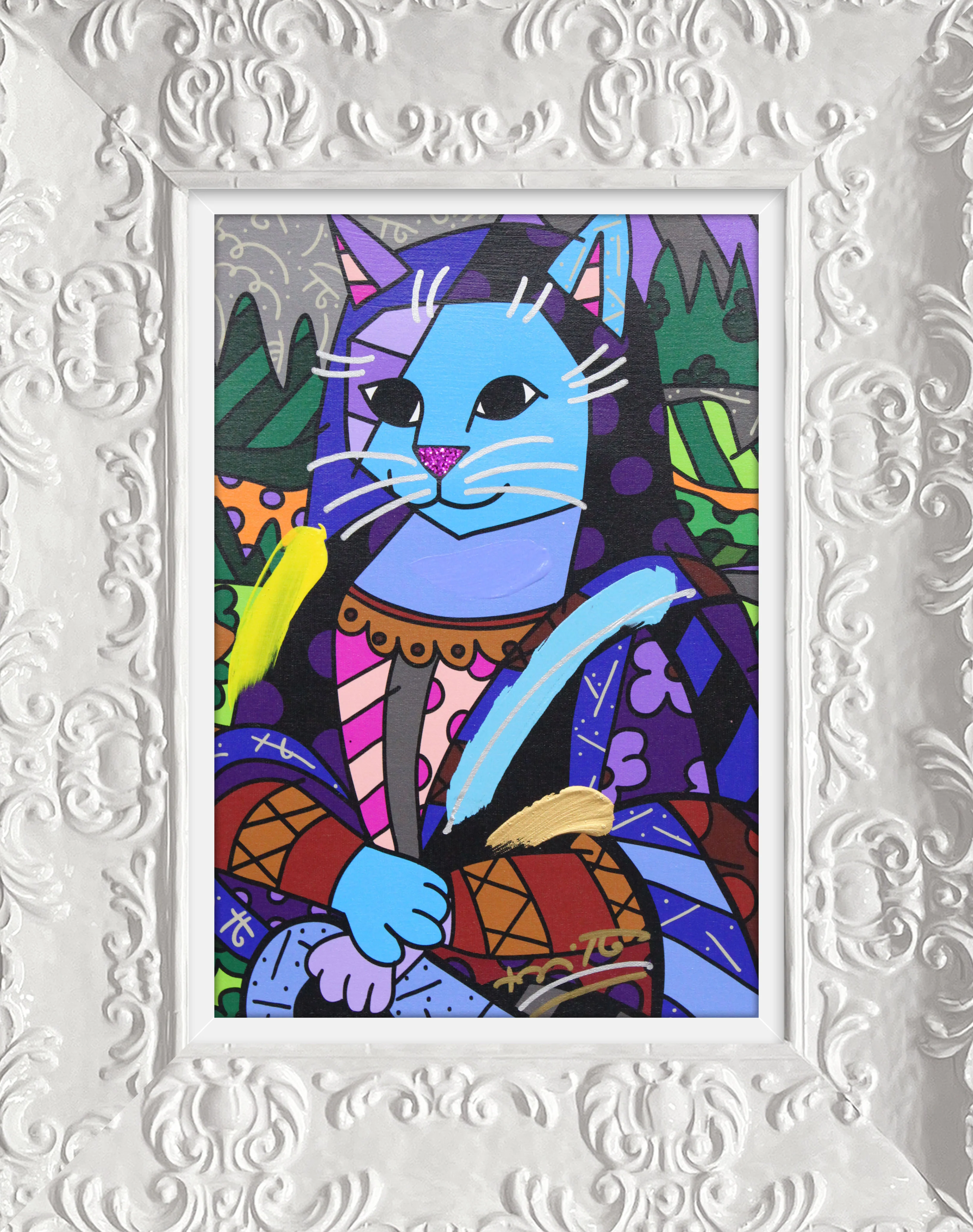 New Mona Cat - Mixed Media Original - Image 14