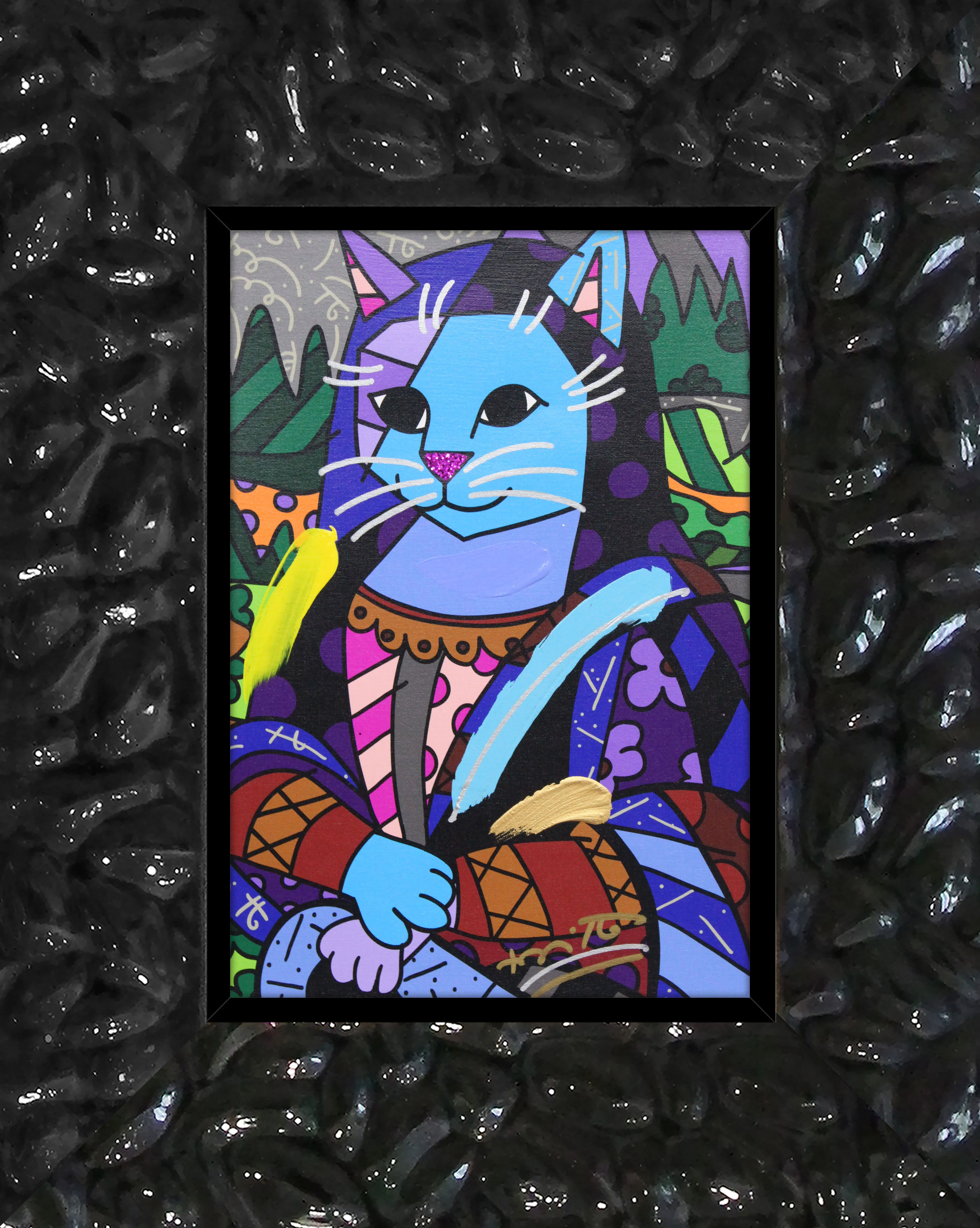 New Mona Cat - Mixed Media Original - Image 16