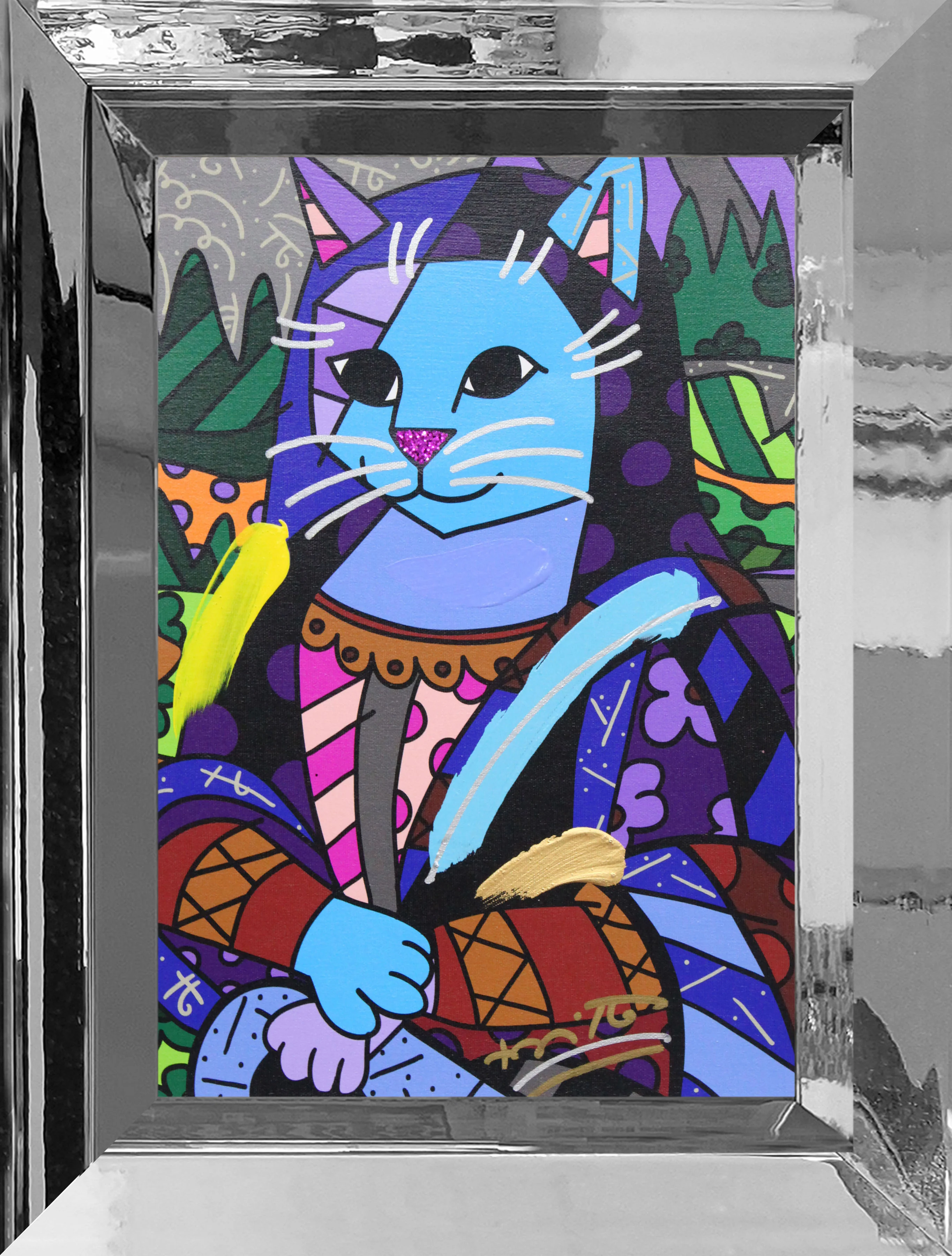 New Mona Cat - Mixed Media Original - Image 17