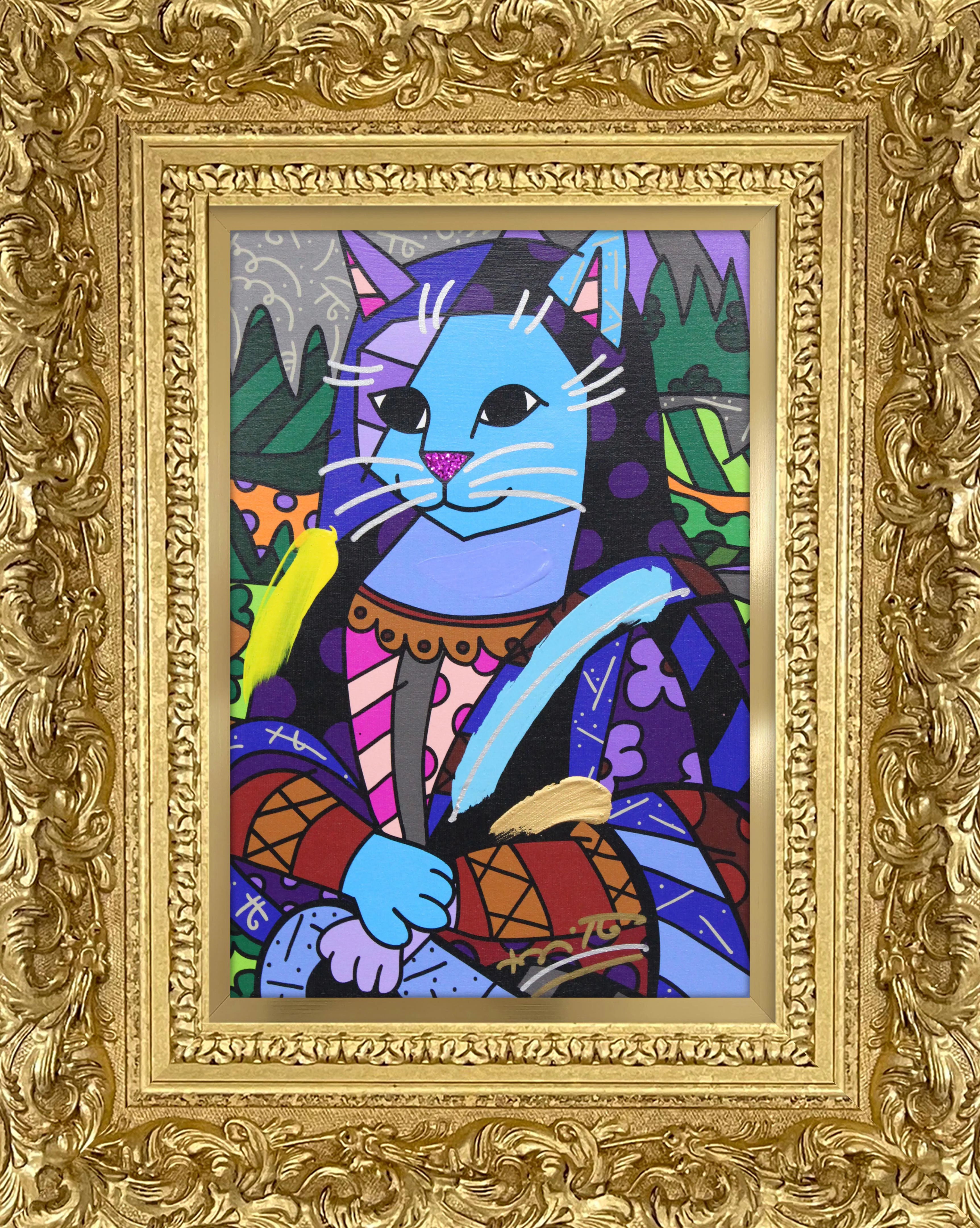New Mona Cat - Mixed Media Original - Image 18