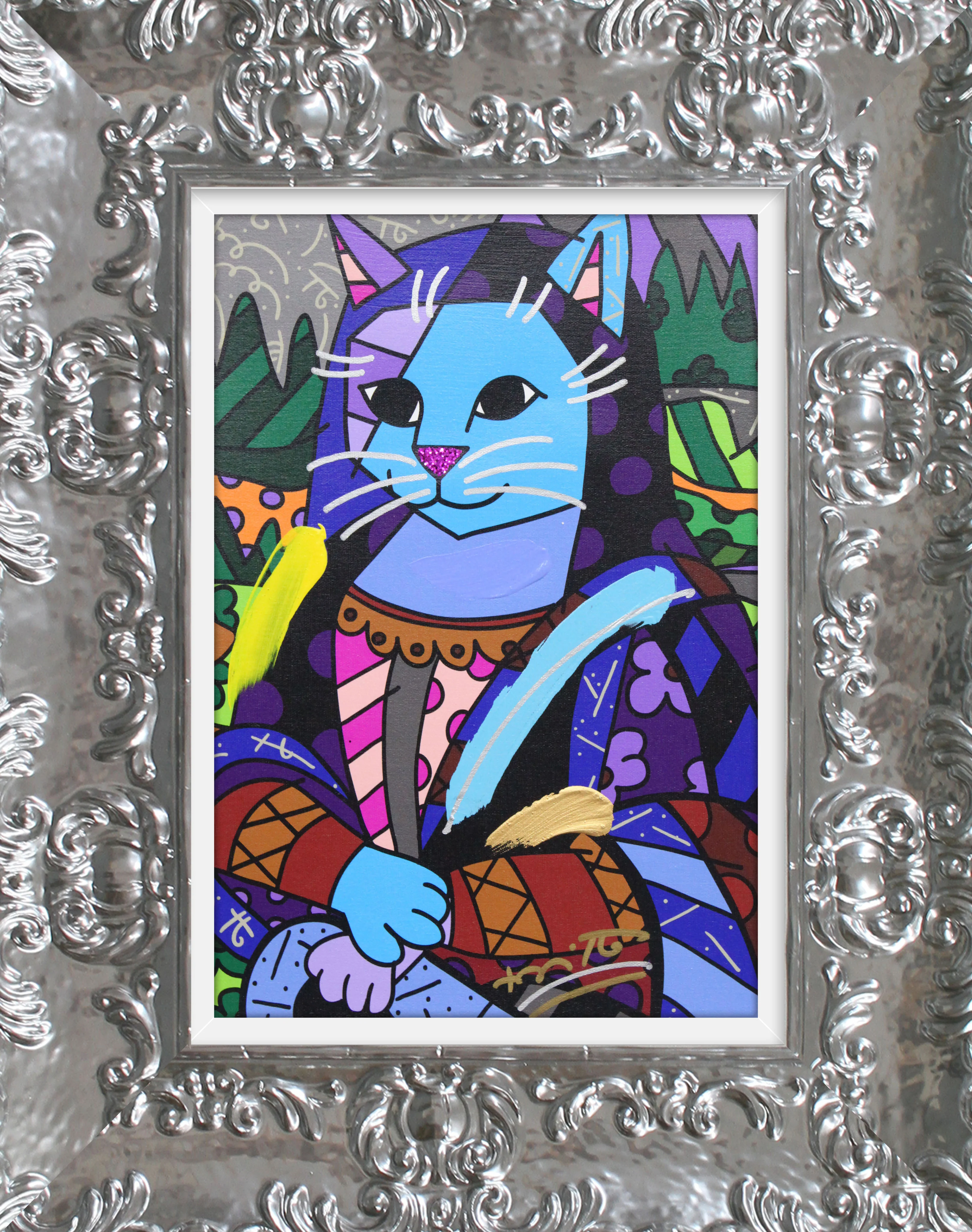 New Mona Cat - Mixed Media Original - Image 19