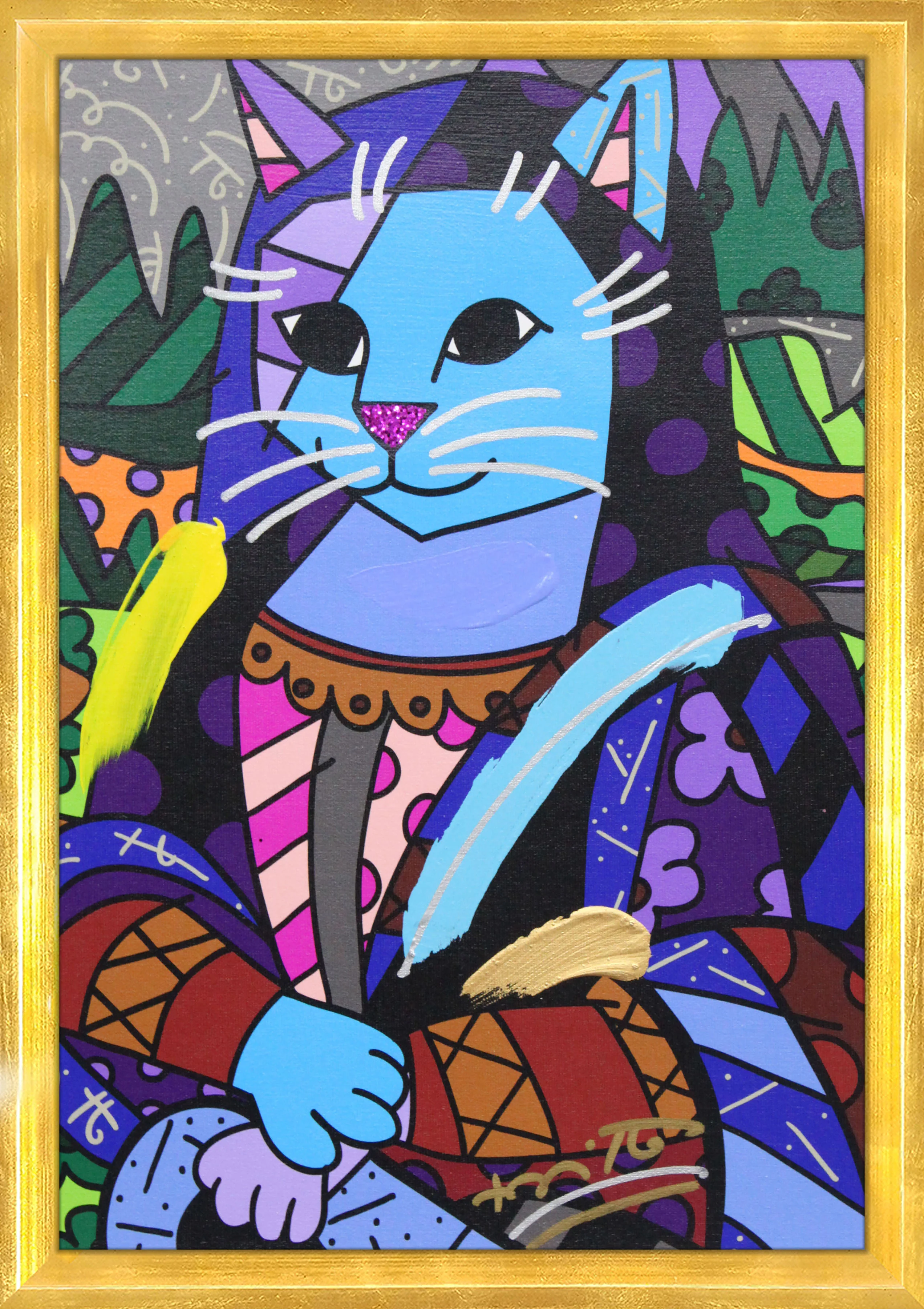 New Mona Cat - Mixed Media Original - Image 7