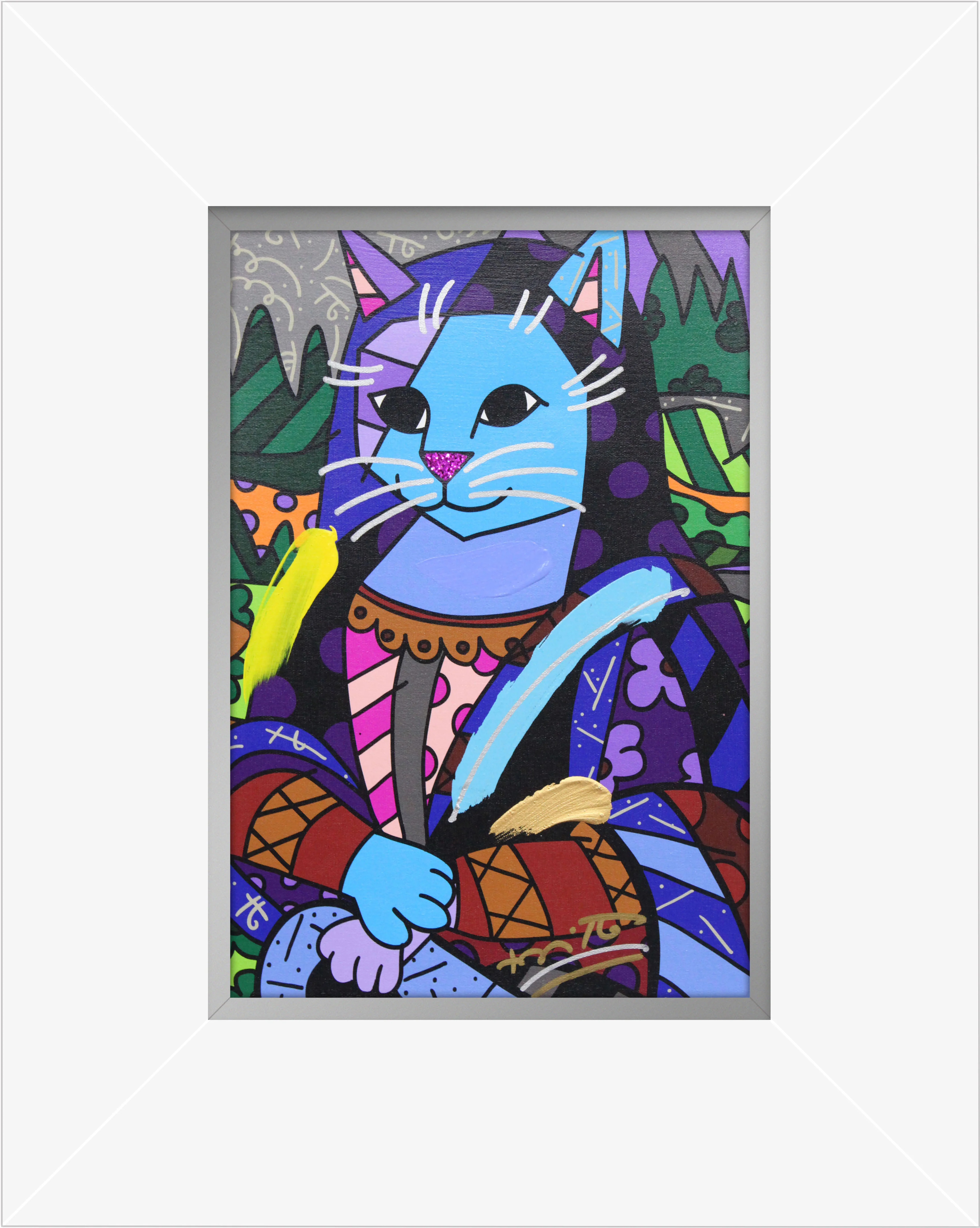 New Mona Cat - Mixed Media Original - Image 9