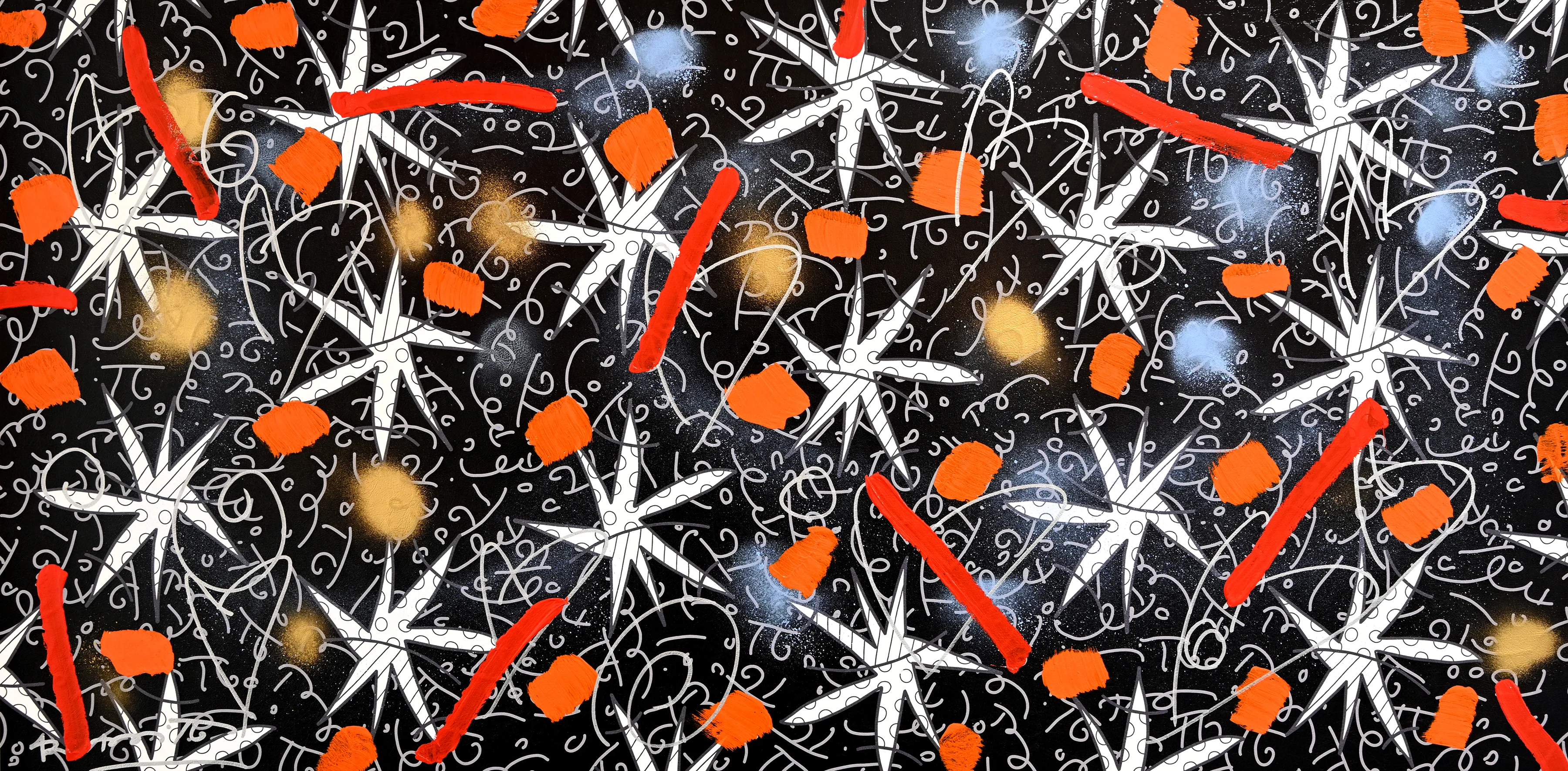 Night Stars (Black) - Mixed Media Original