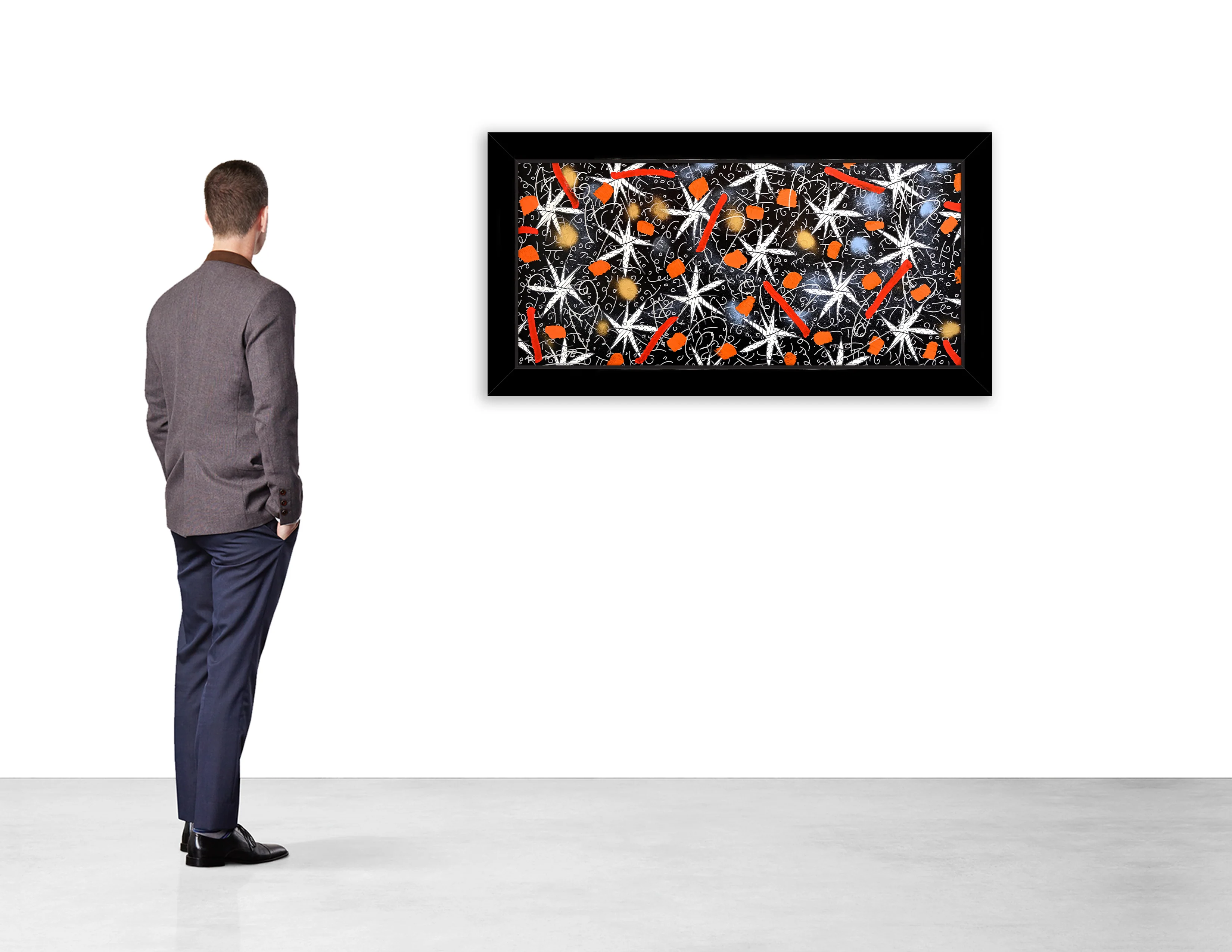 Night Stars (Black) - Mixed Media Original - Image 3