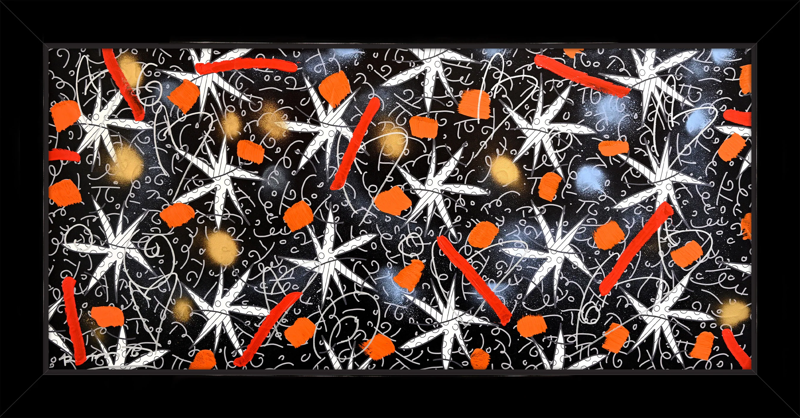 Night Stars (Black) - Mixed Media Original - Image 5
