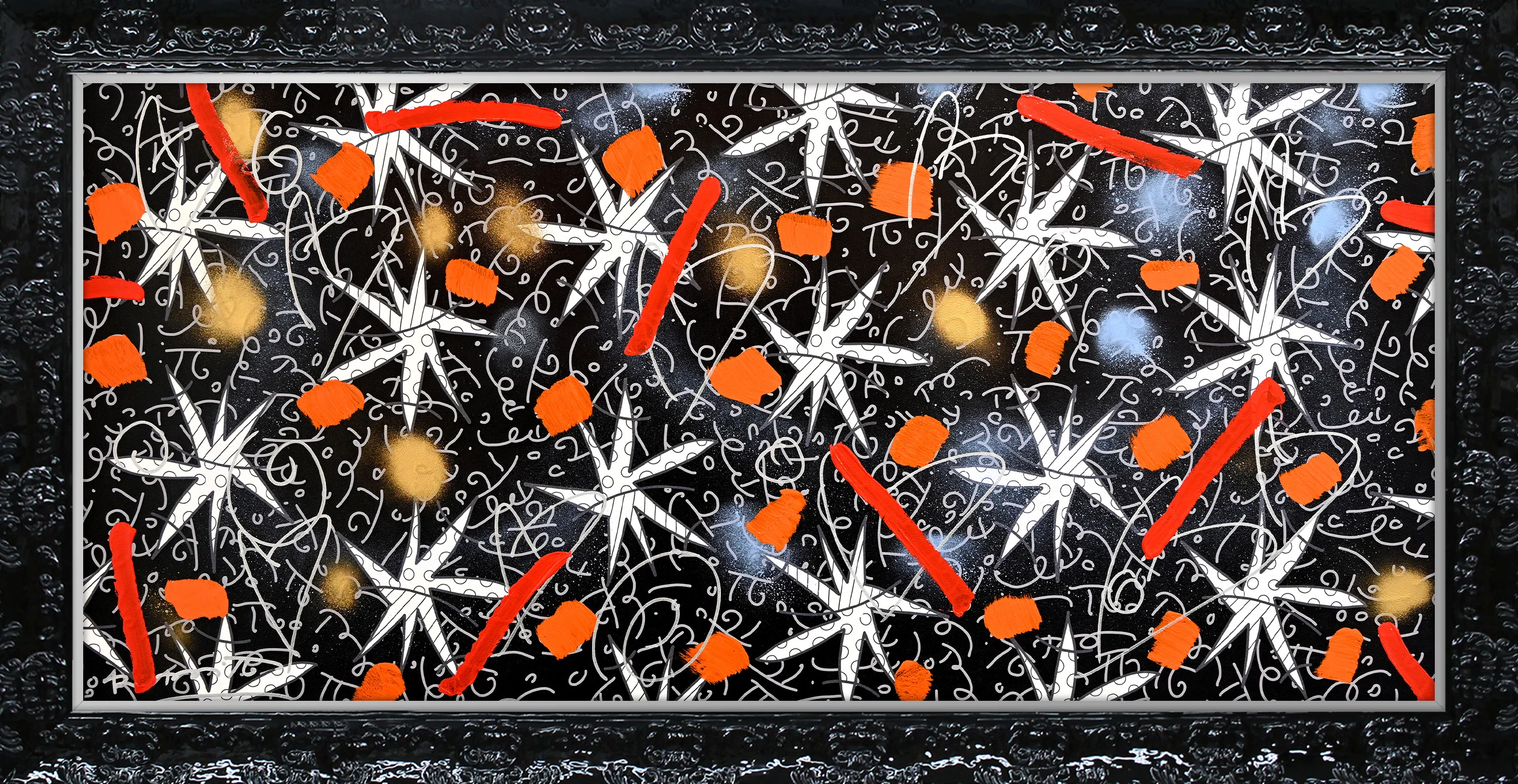 Night Stars (Black) - Mixed Media Original - Image 8