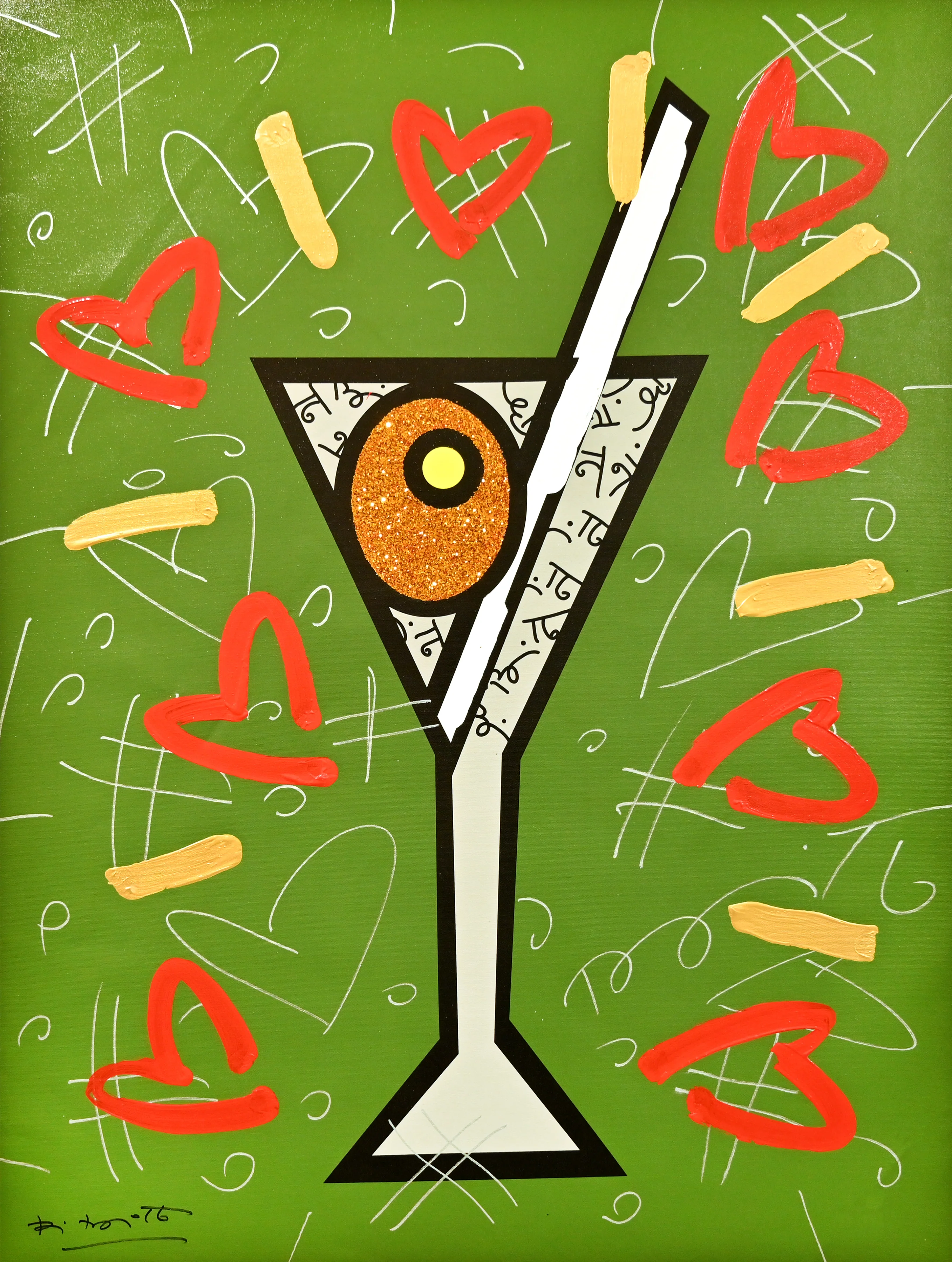 Olive Martini - Mixed Media Original