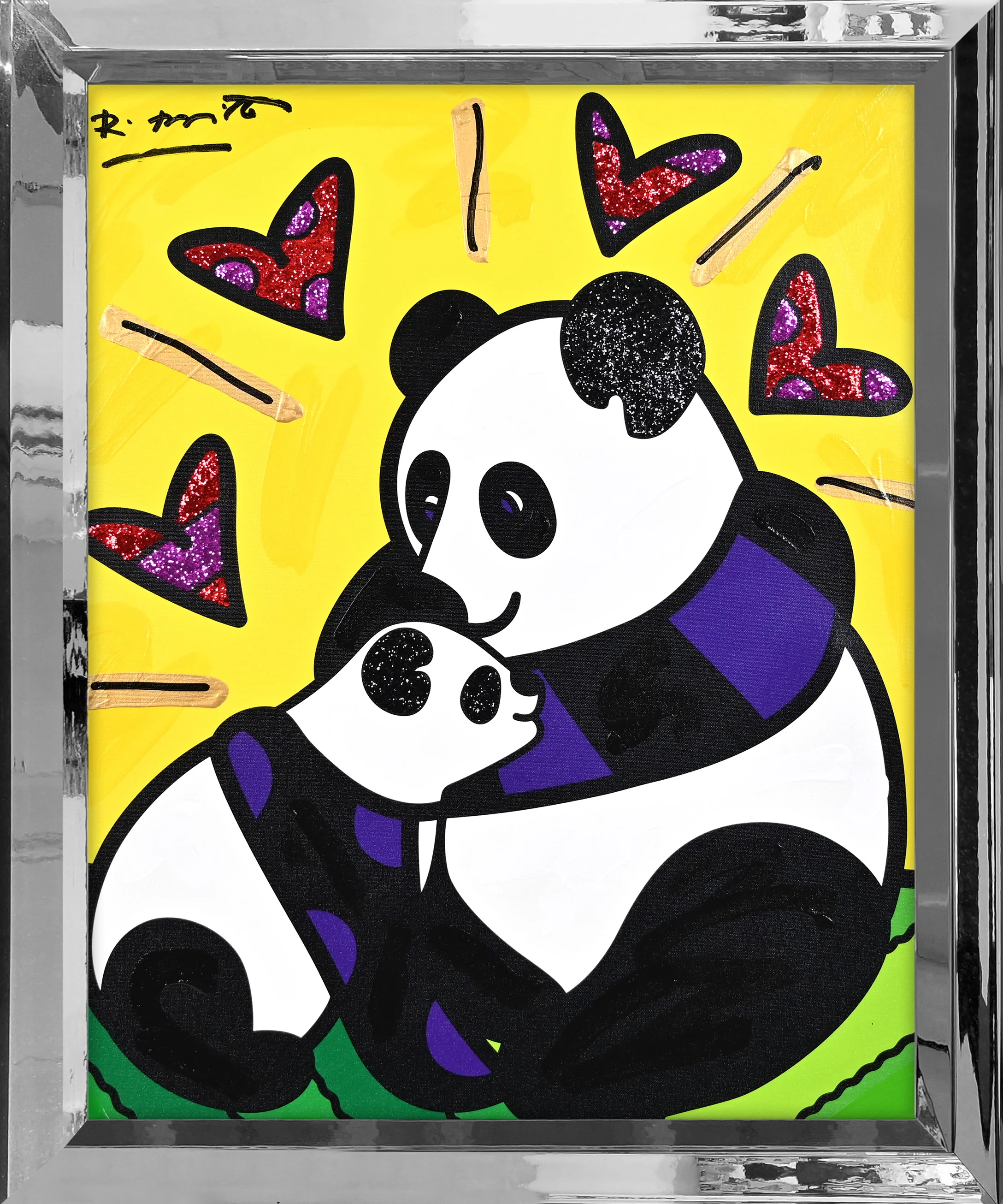 Panda Love - Mixed Media Original - Image 11