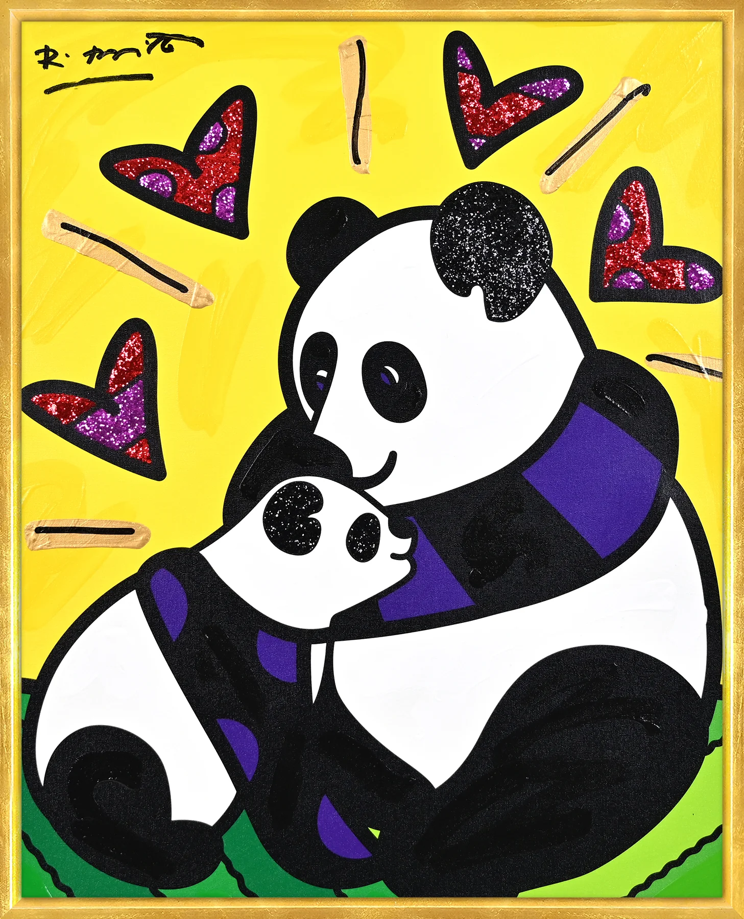 Panda Love - Mixed Media Original - Image 12