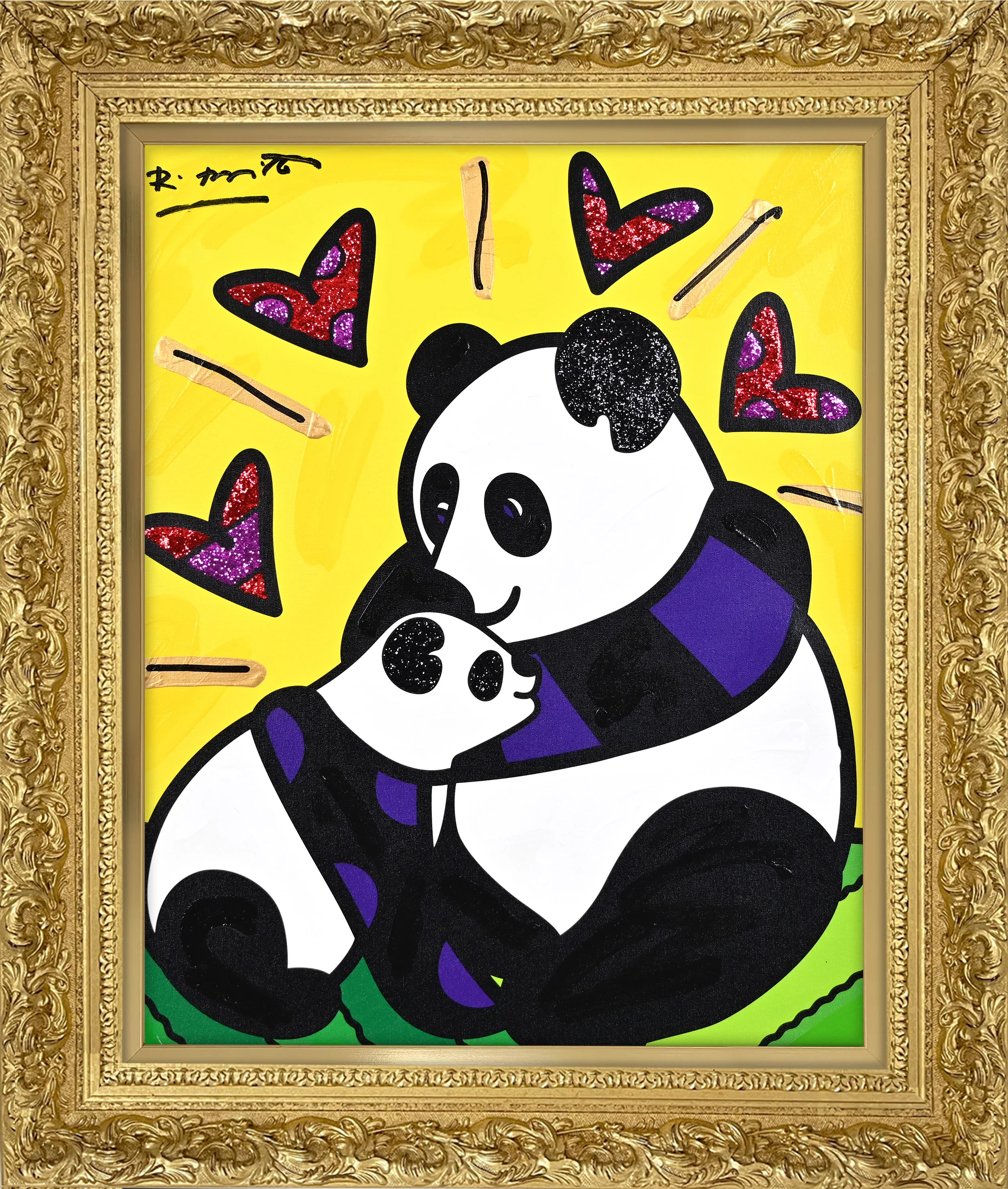 Panda Love - Mixed Media Original - Image 13