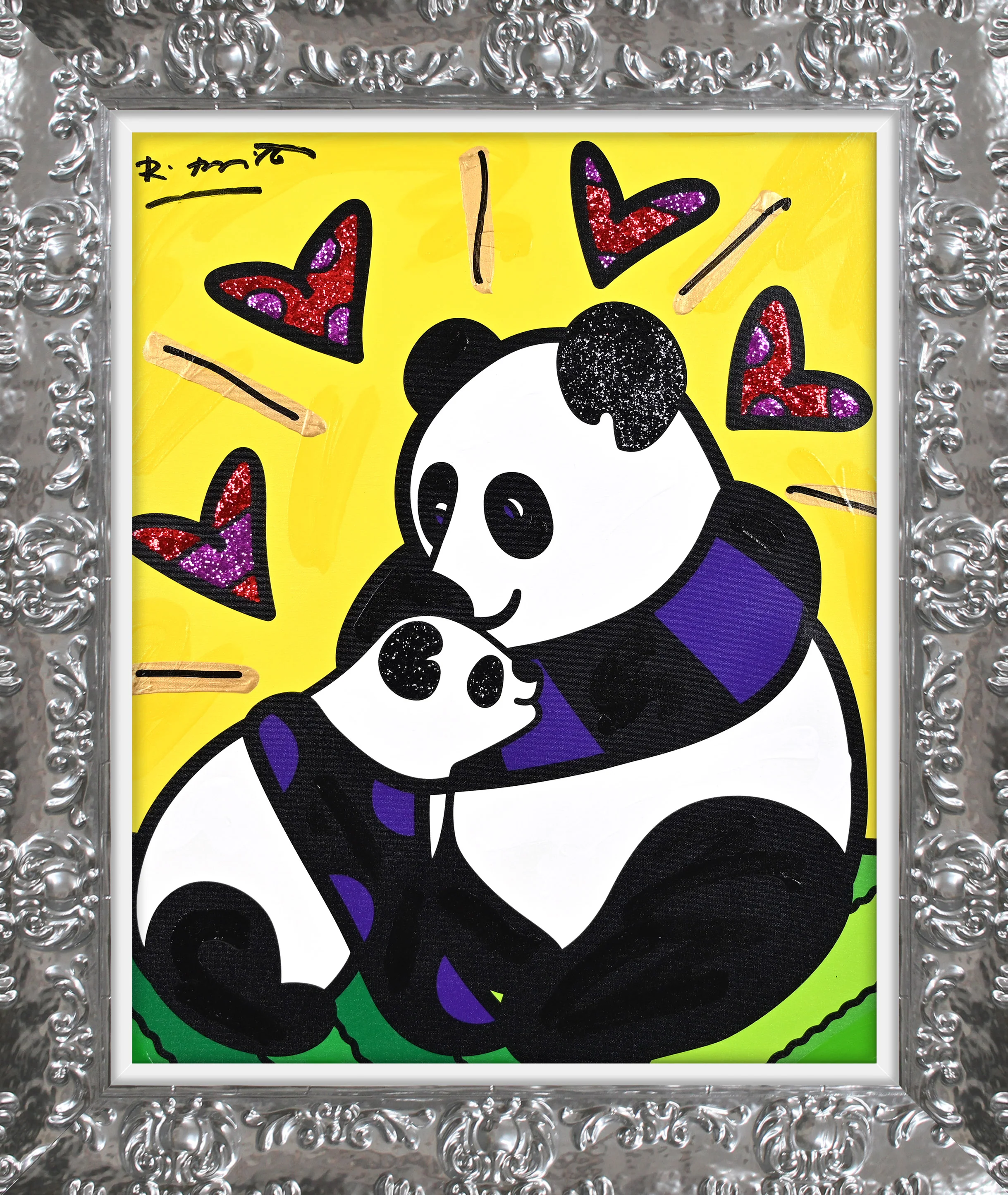 Panda Love - Mixed Media Original - Image 14