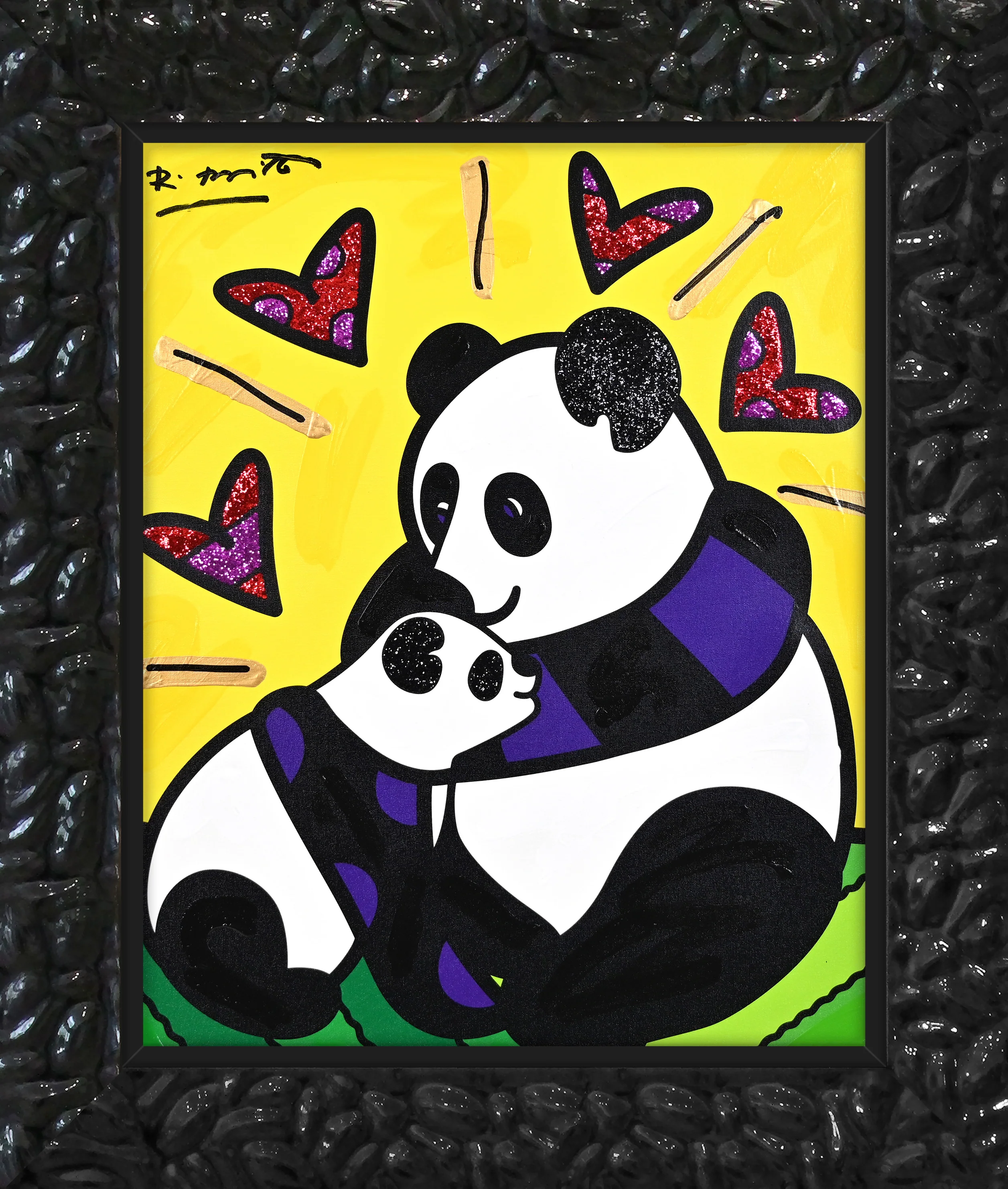 Panda Love - Mixed Media Original - Image 2
