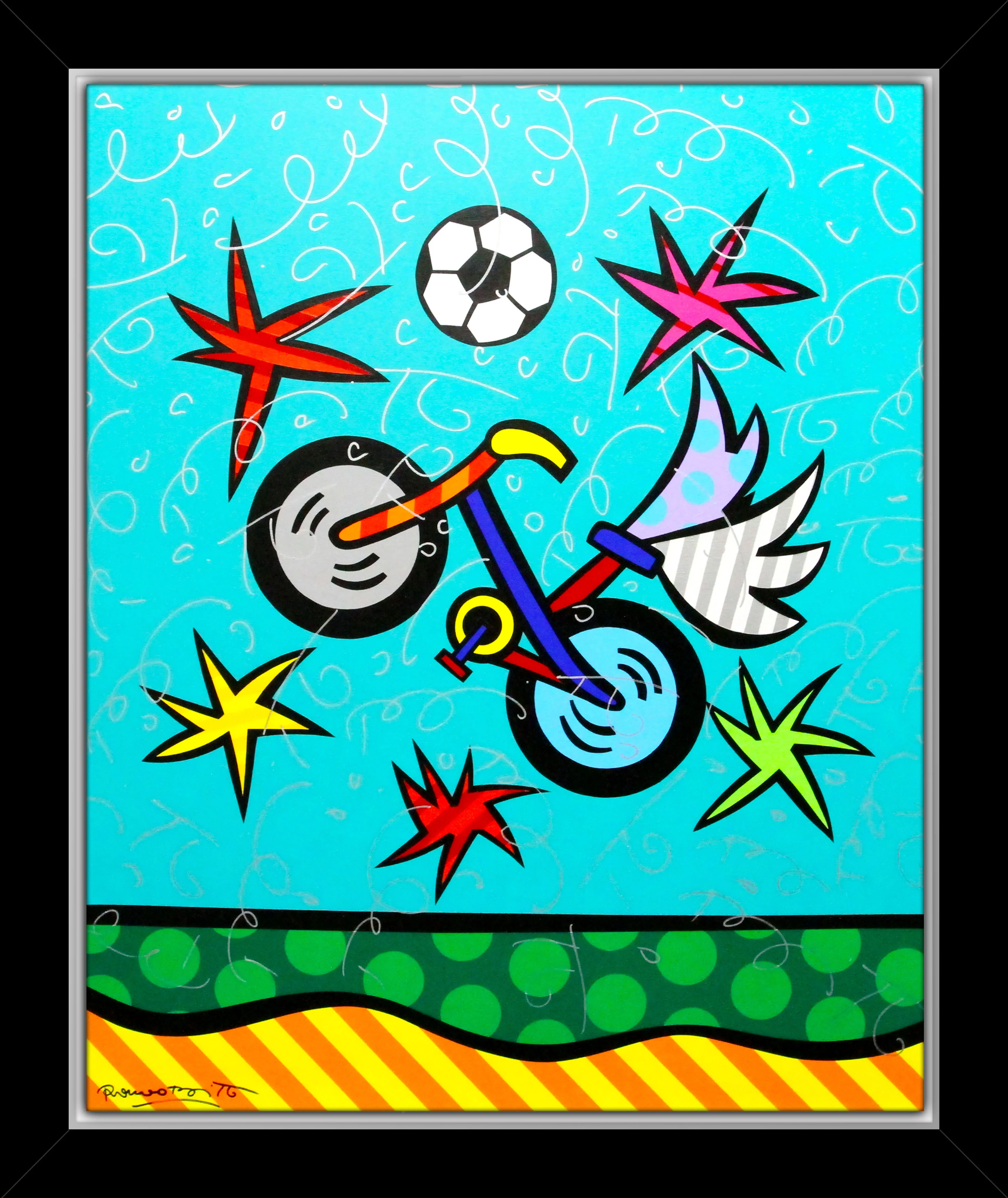 PELE'S BICYCLE -  Original Painting - Image 2