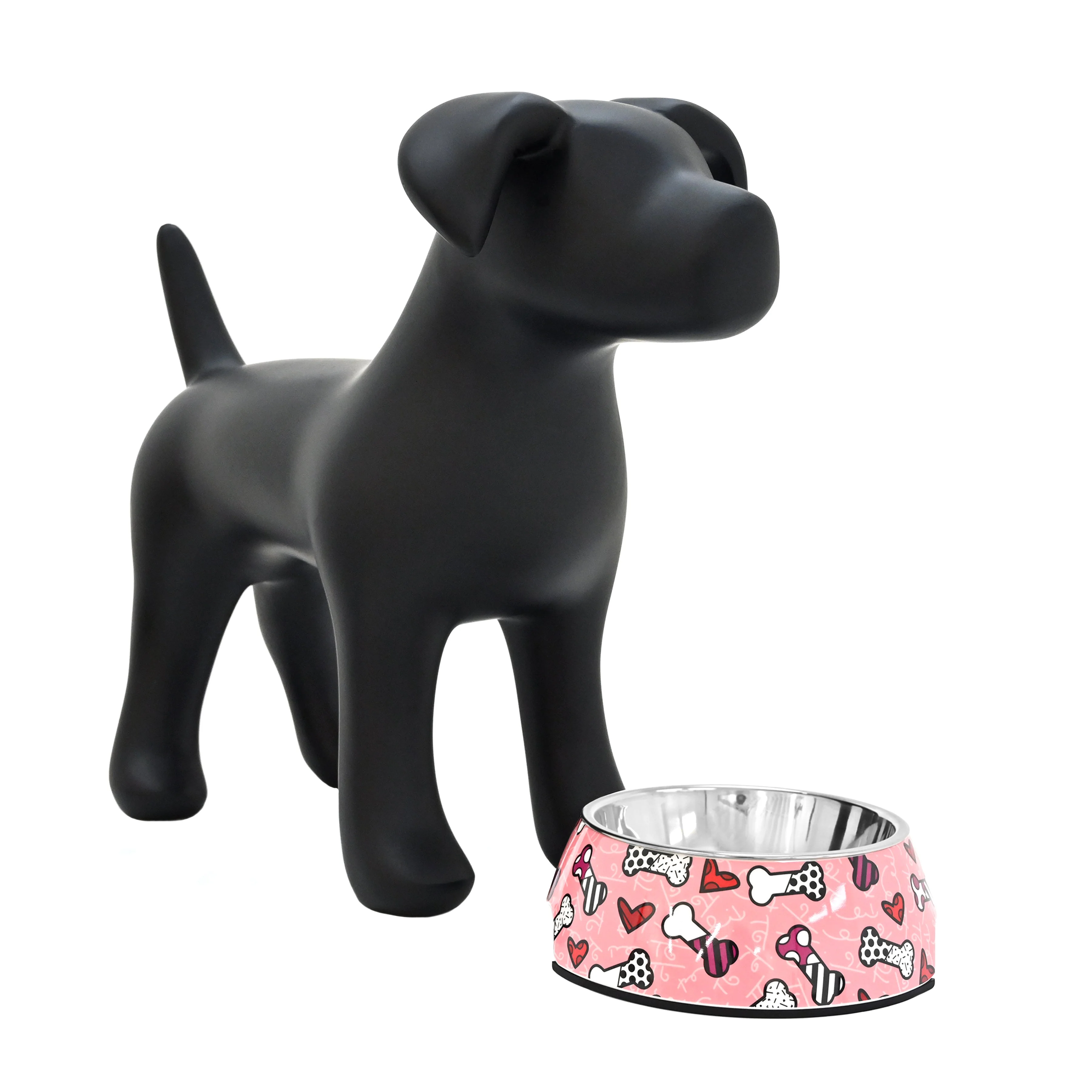 Pink Bones and Hearts Britto Pet Bowl - Image 3