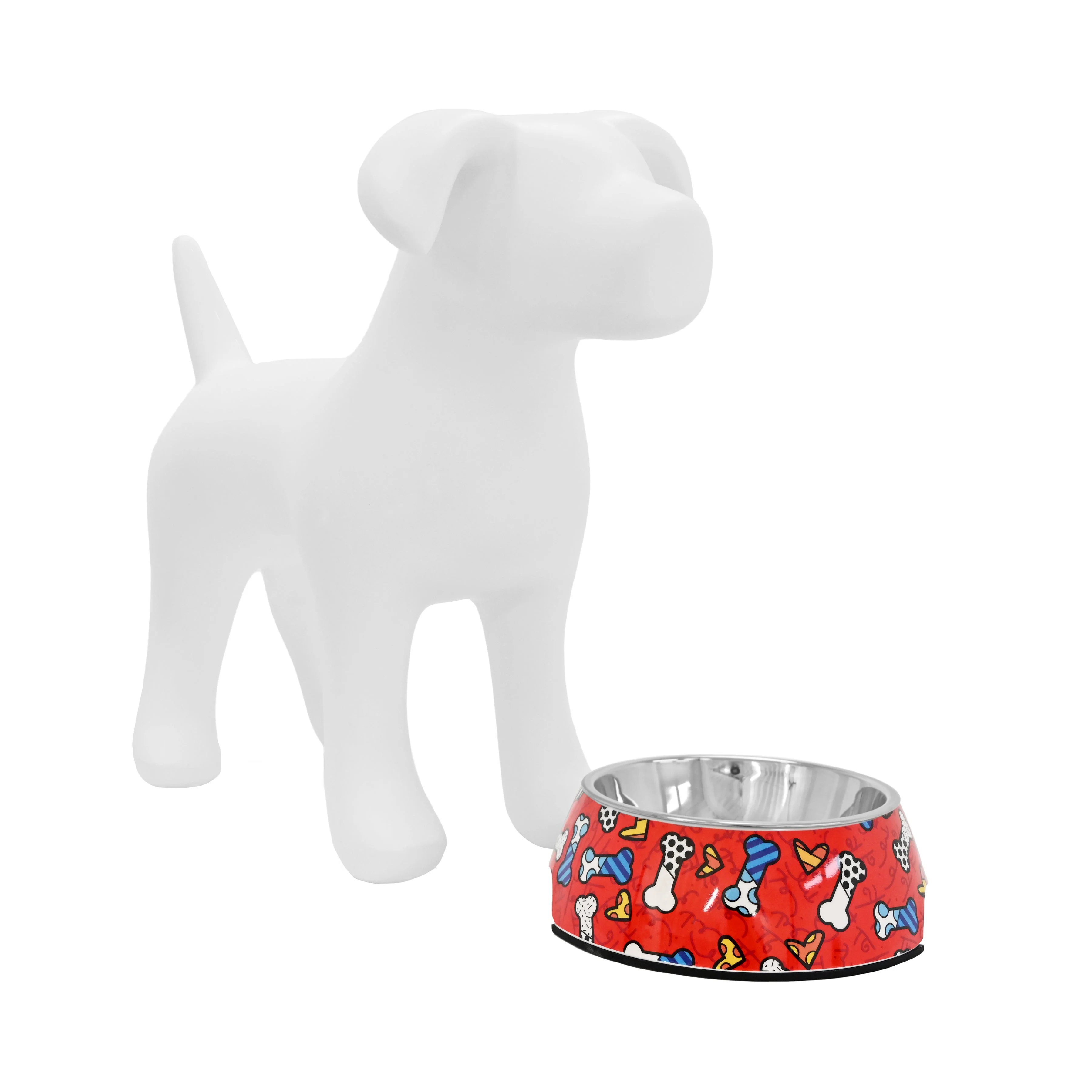 Red Bones and Hearts Britto Pet Bowl - Image 3