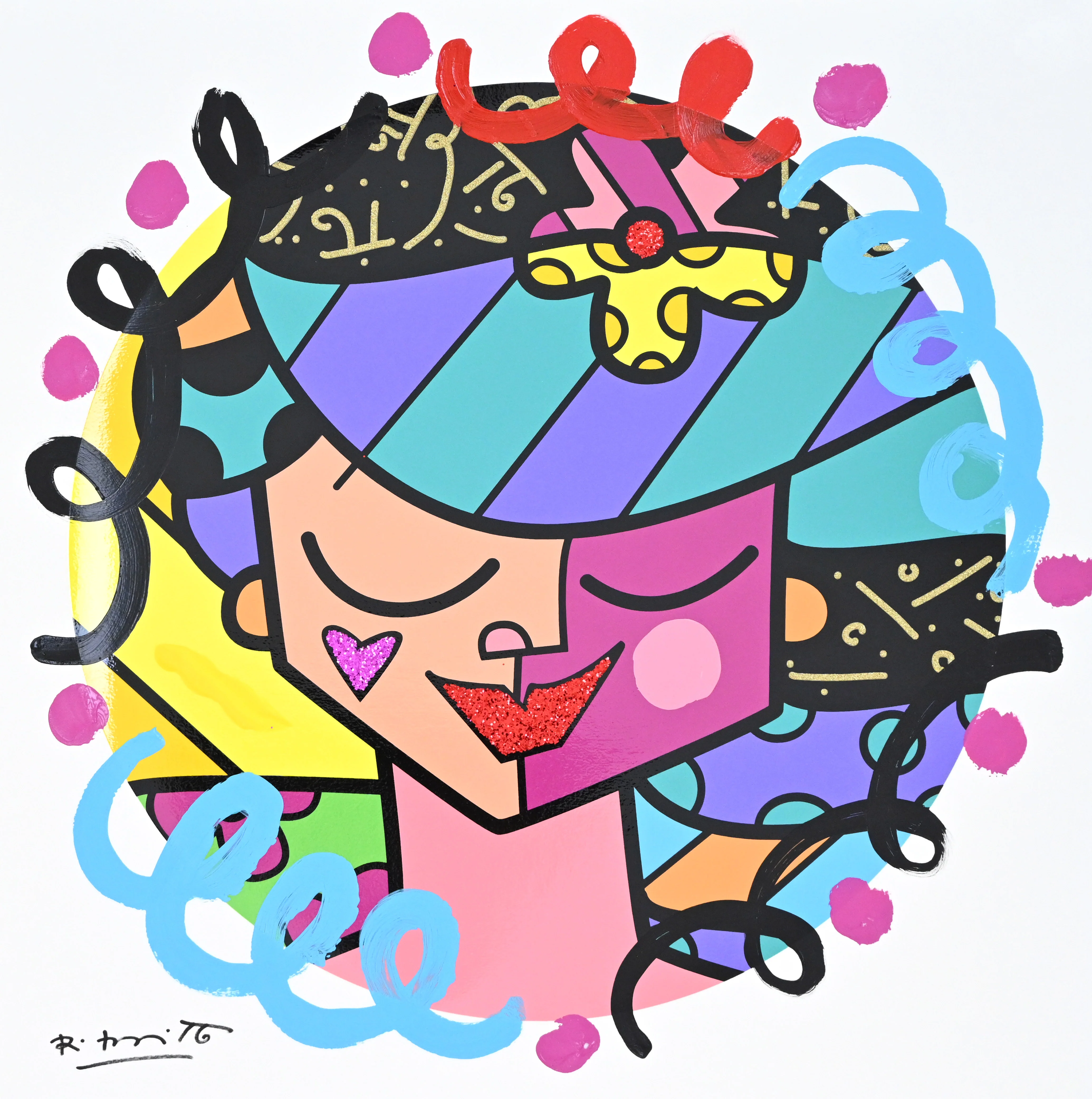 Pink Face - Mixed Media Original