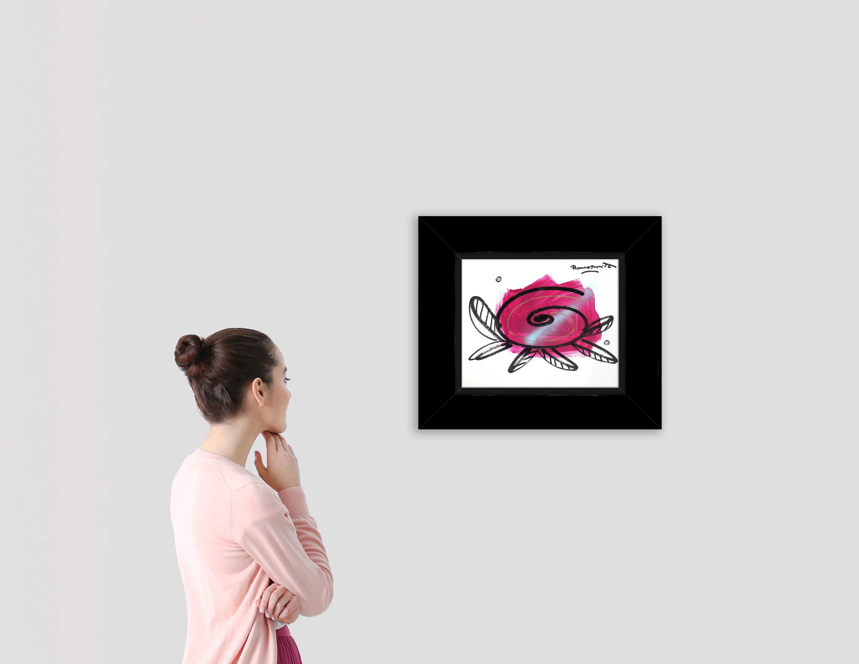 PINK FLOWER -  Original Drawing - Image 3