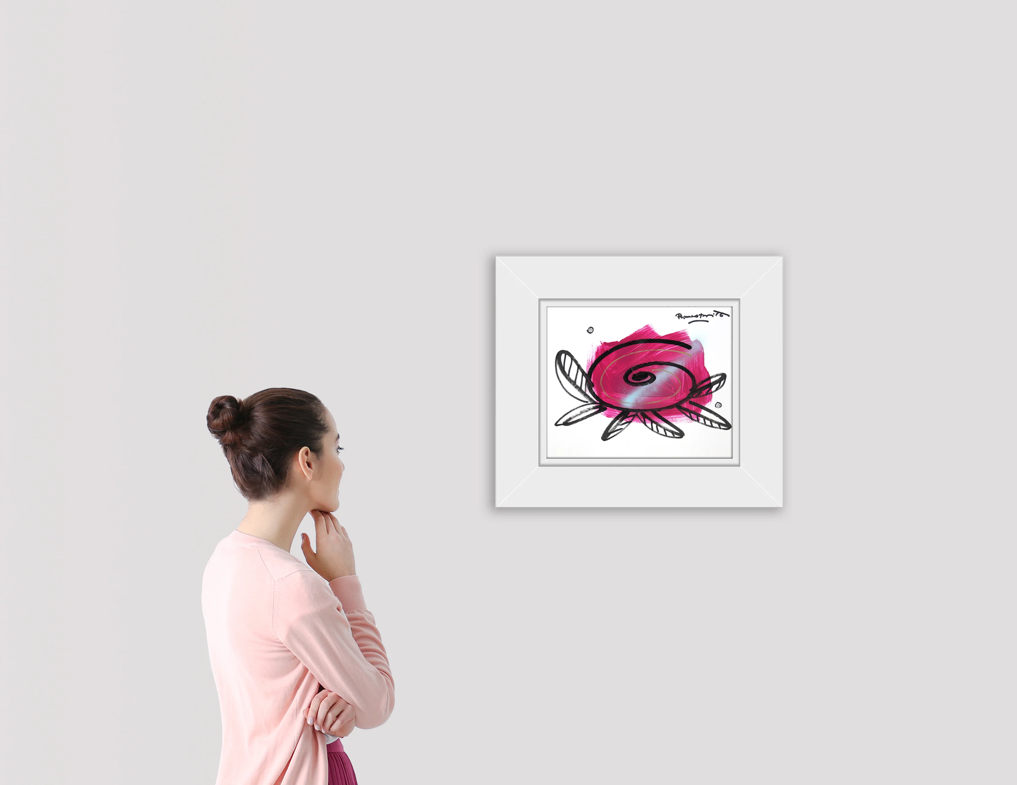 PINK FLOWER -  Original Drawing - Image 4
