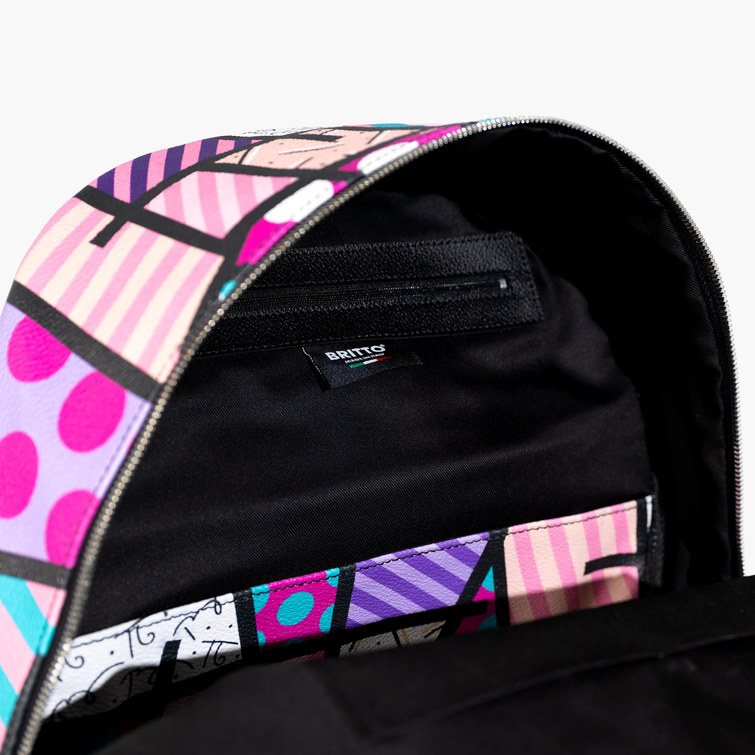 Pink Landscape Britto Eco Leather Large Backpack - Image 4