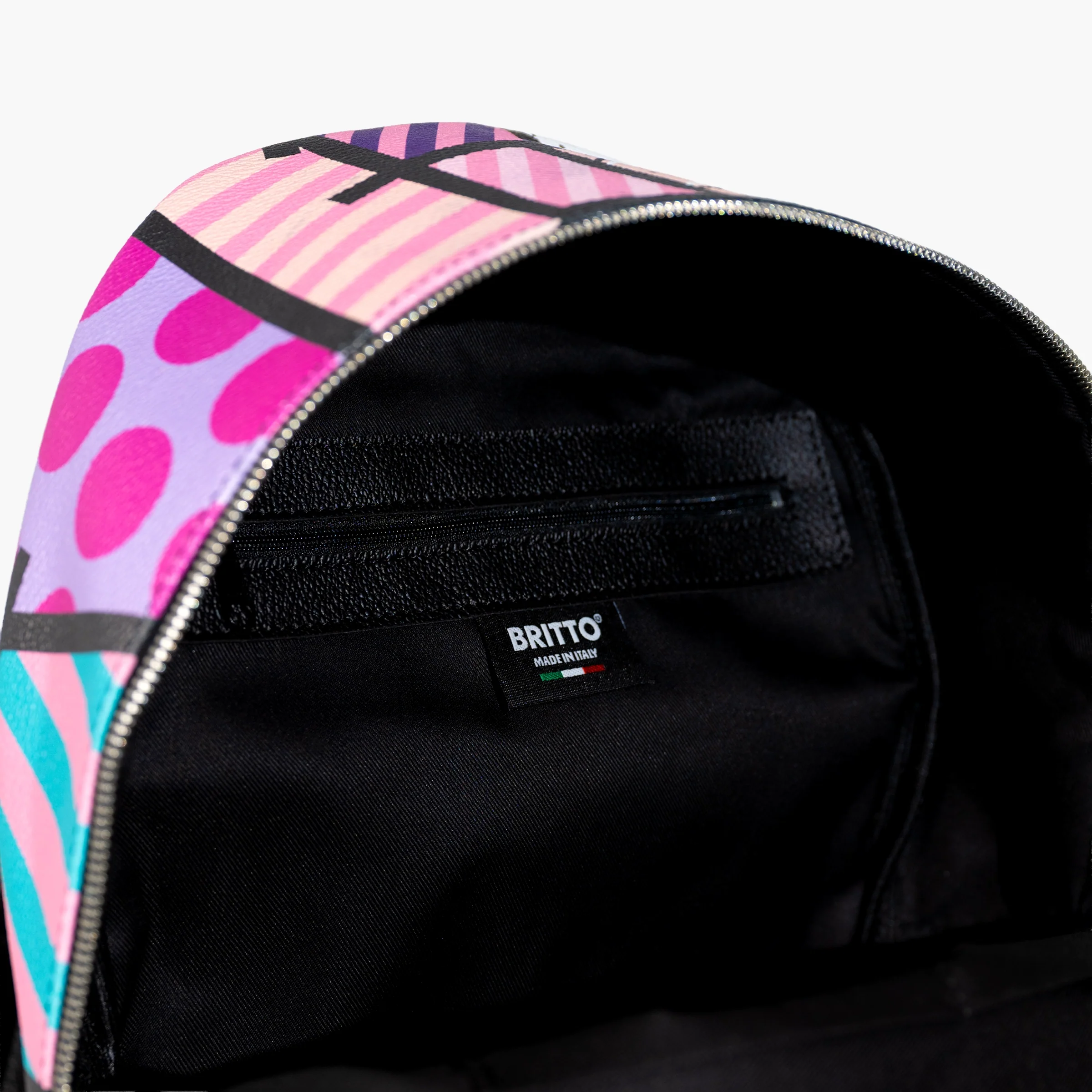 Pink Landscape Britto Eco Leather Small Backpack - Image 4
