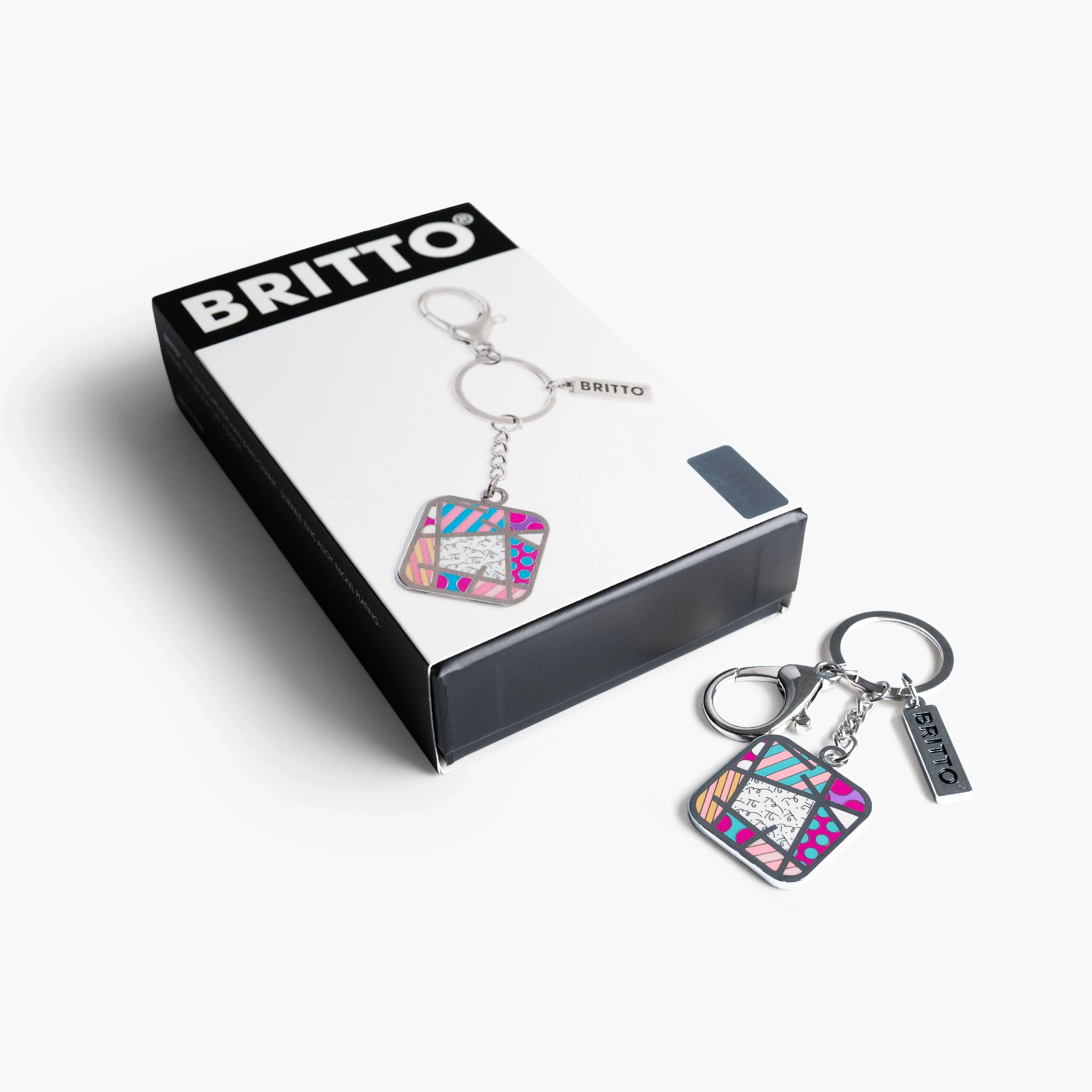 Pink Landscape Britto Keychain & Bag Charm - Image 3