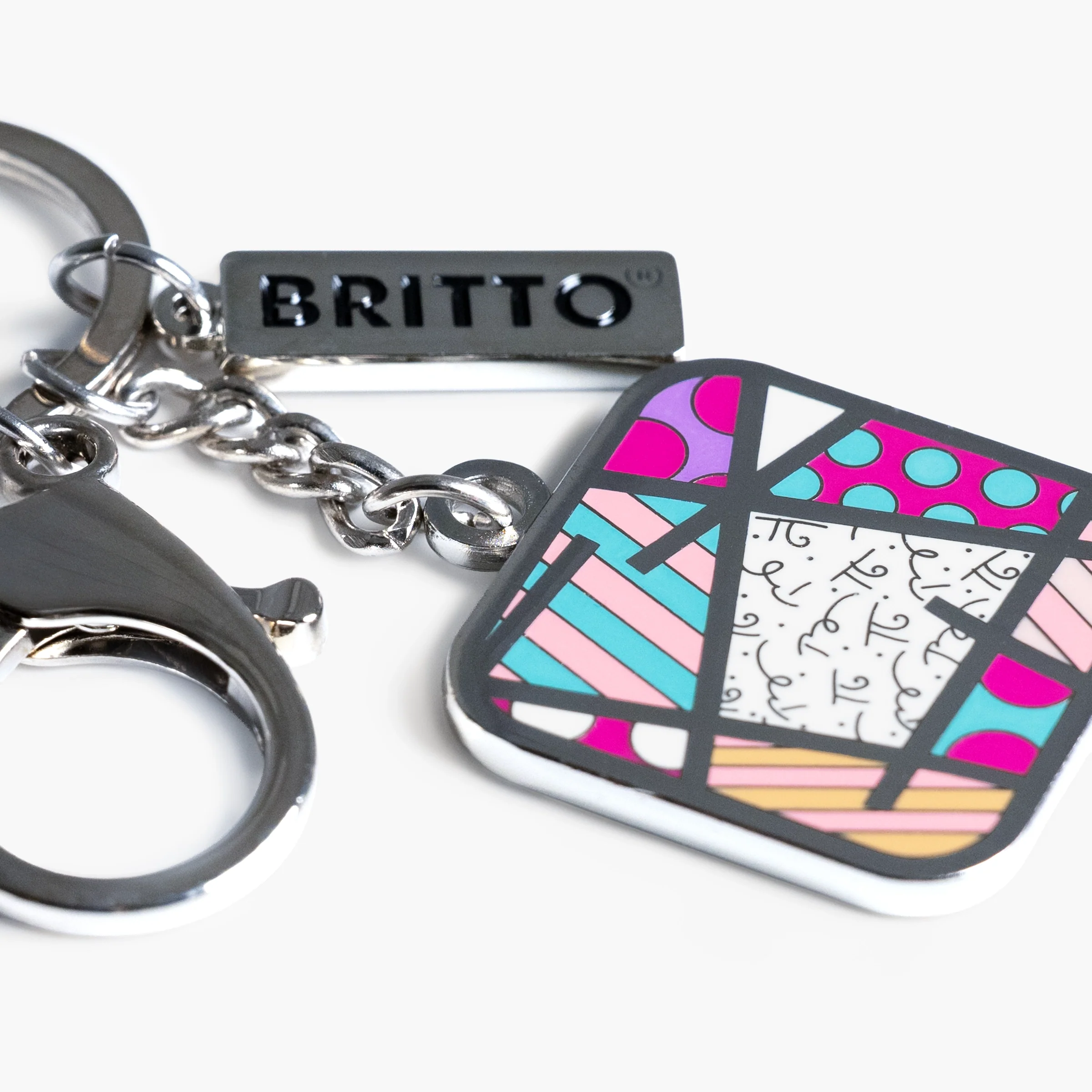 Pink Landscape Britto Keychain & Bag Charm - Image 4