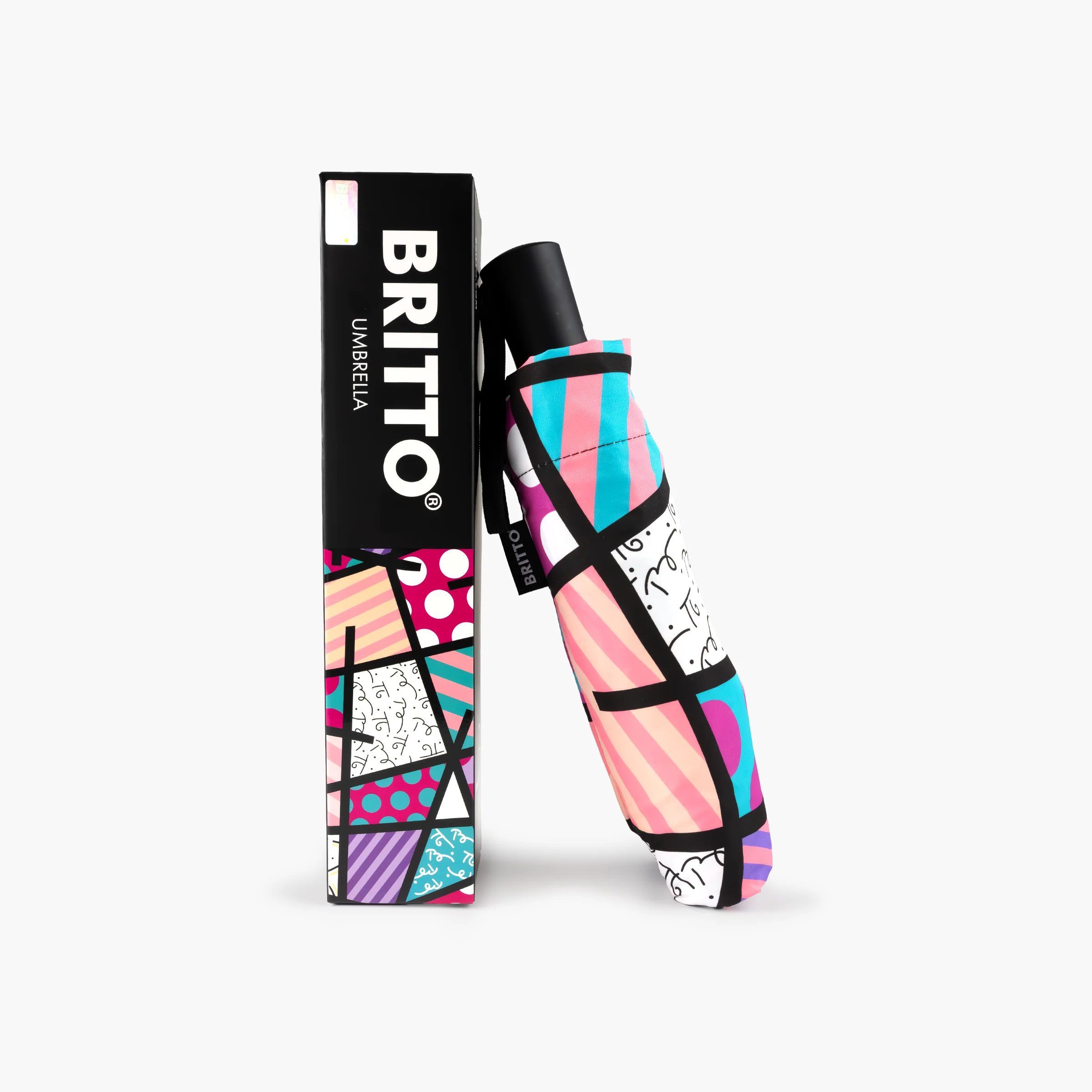 Pink Landscape Britto Umbrella - Image 6