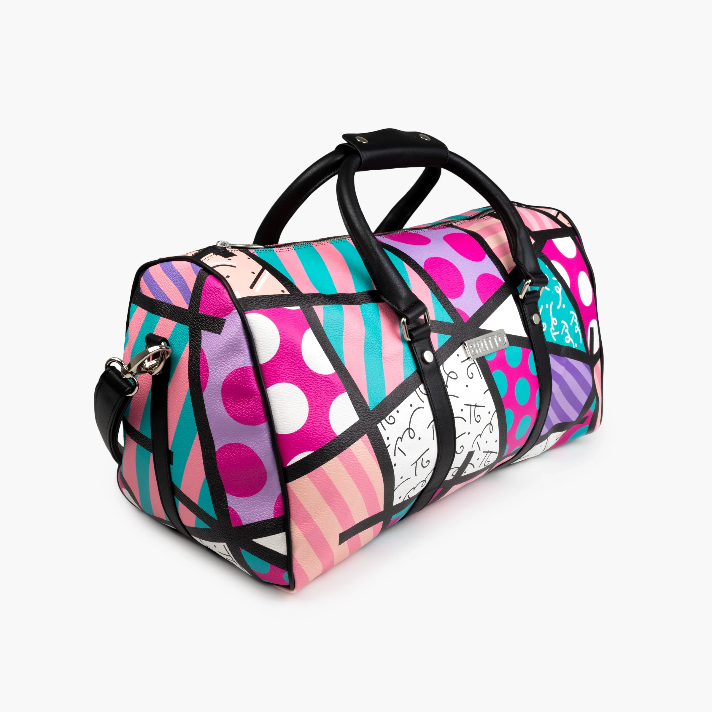 Pink & Teal Landscape Britto Duffle Bag - Image 3