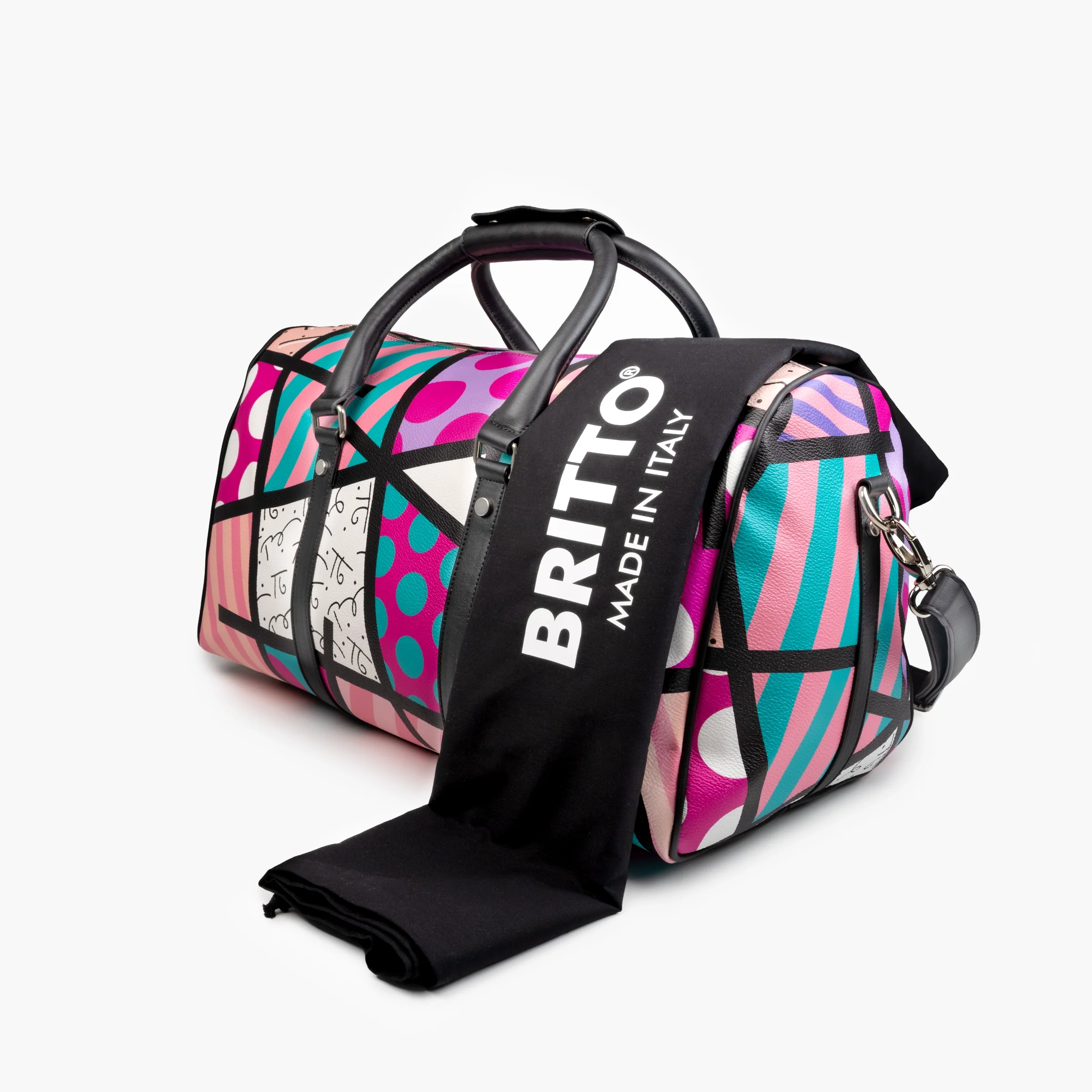 Pink & Teal Landscape Britto Duffle Bag - Image 4