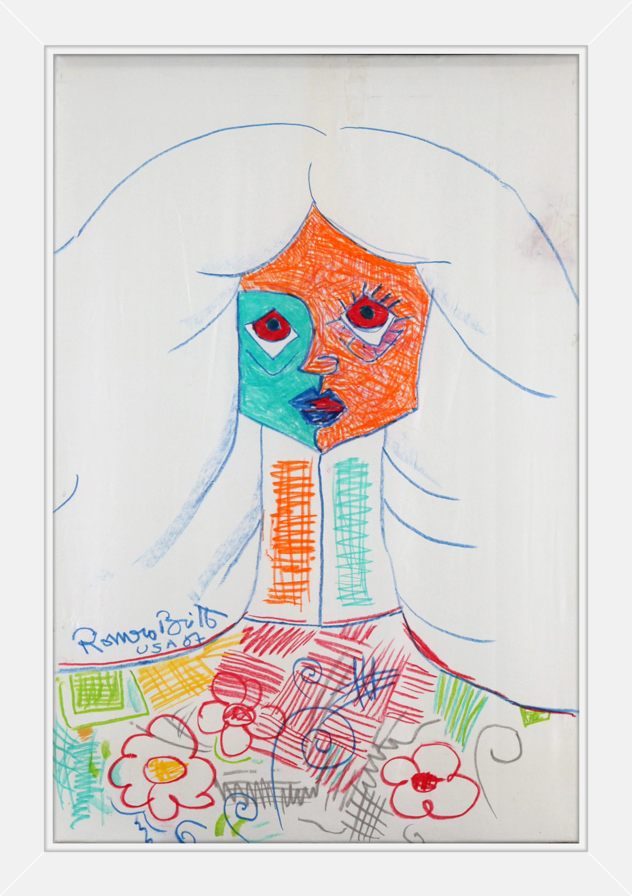 PURE WHITE -  Original Vintage Drawing - Image 15