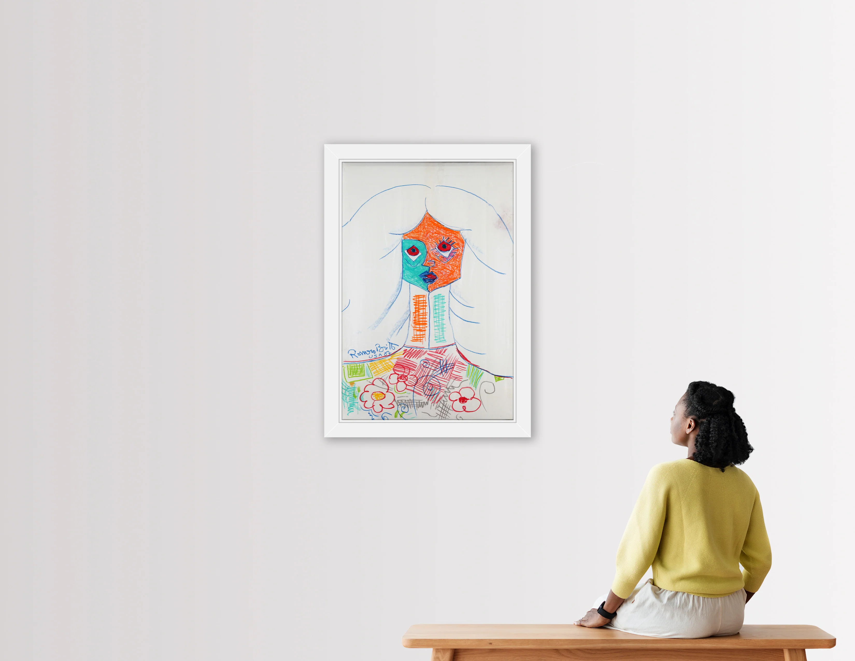 PURE WHITE -  Original Vintage Drawing - Image 4