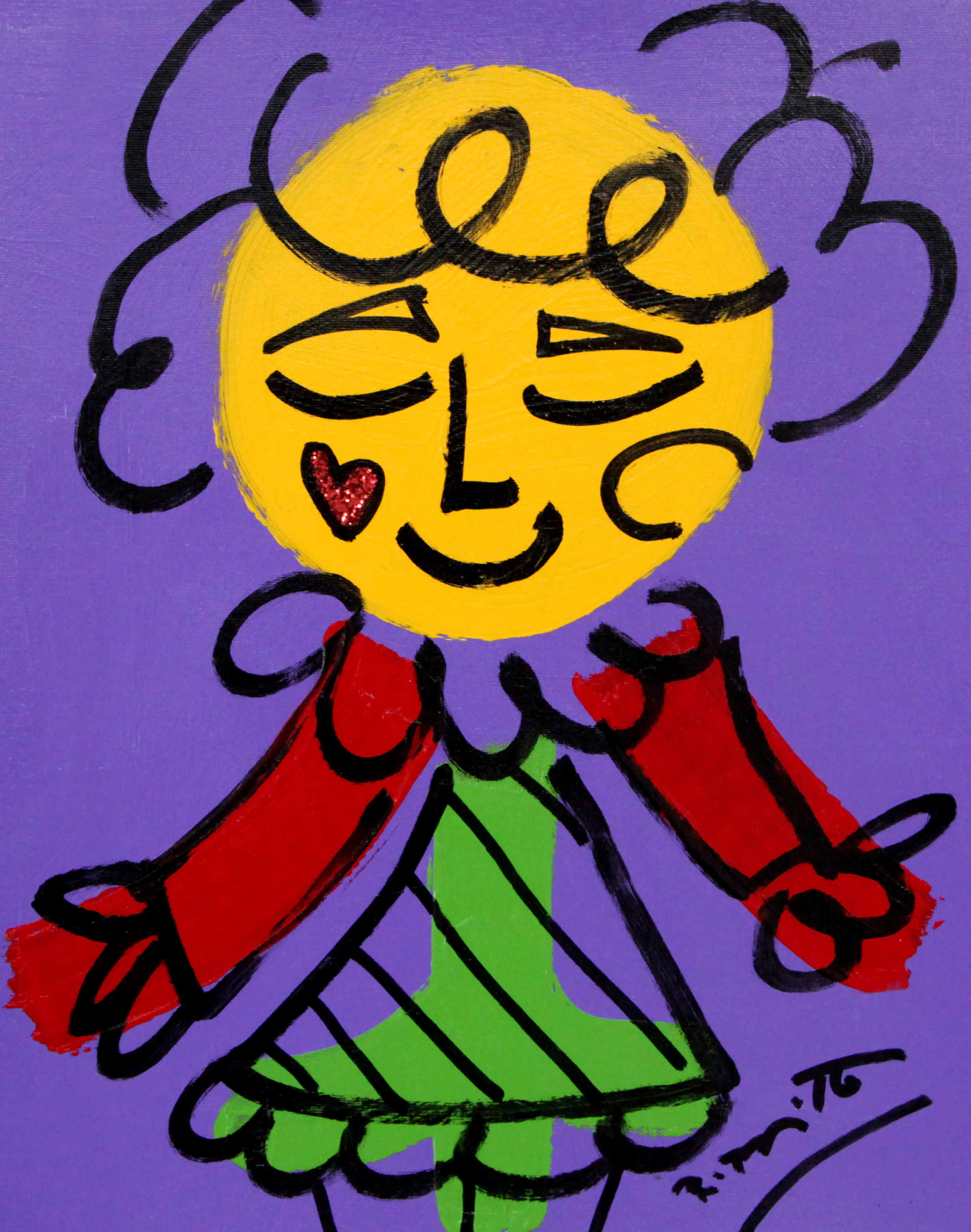 PURPLE GIRL - Original Drawing