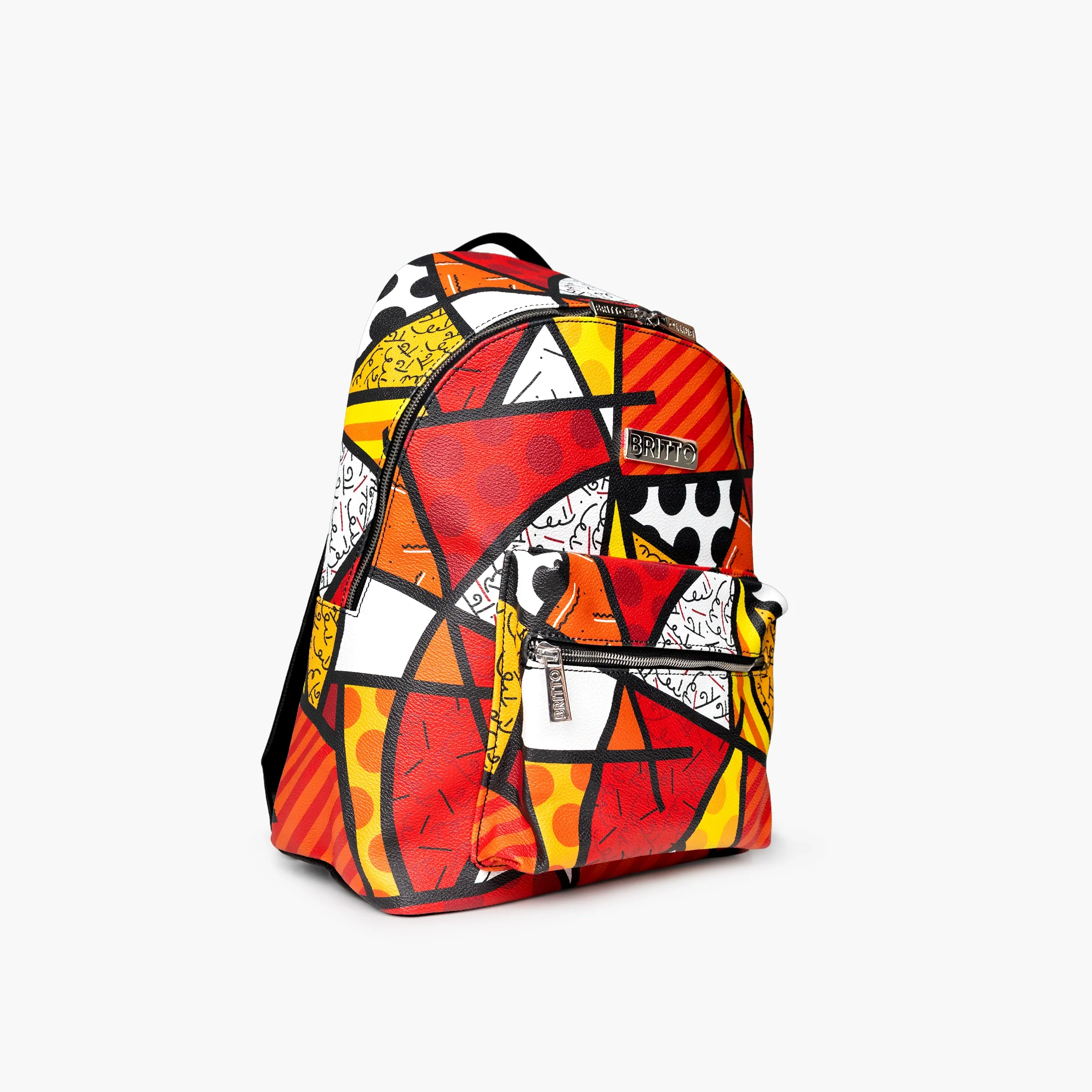 Red Landscape Britto Eco Leather Large Backpack - Image 3