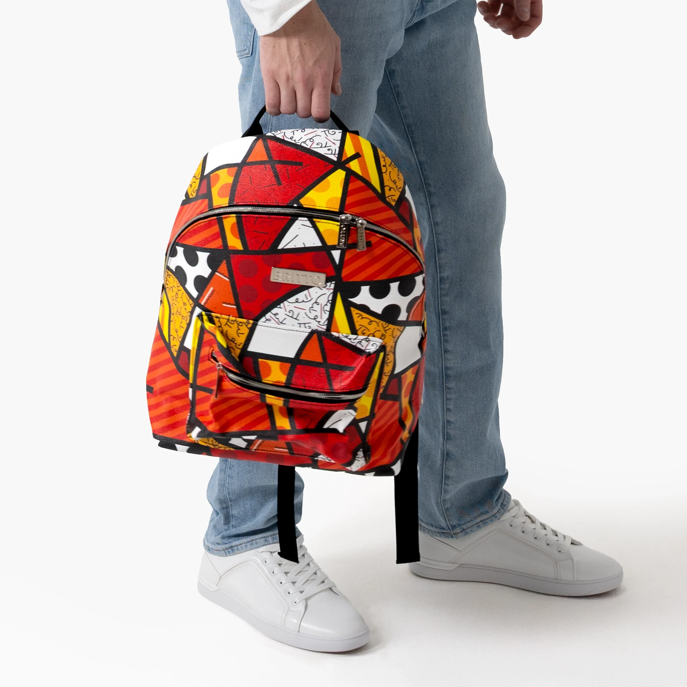 Red Landscape Britto Eco Leather Large Backpack - Image 5
