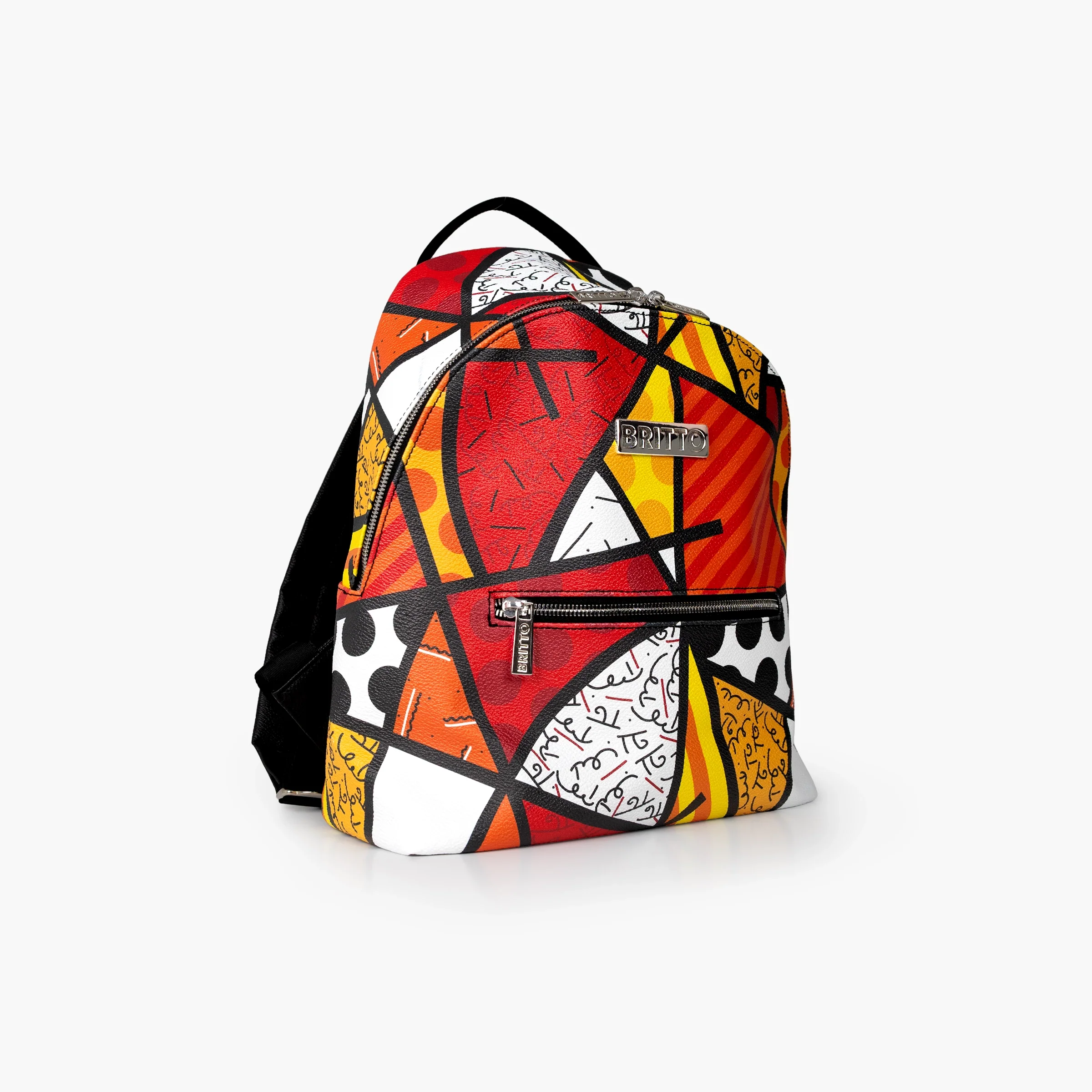 Red Landscape Britto Eco Leather Small Backpack - Image 3