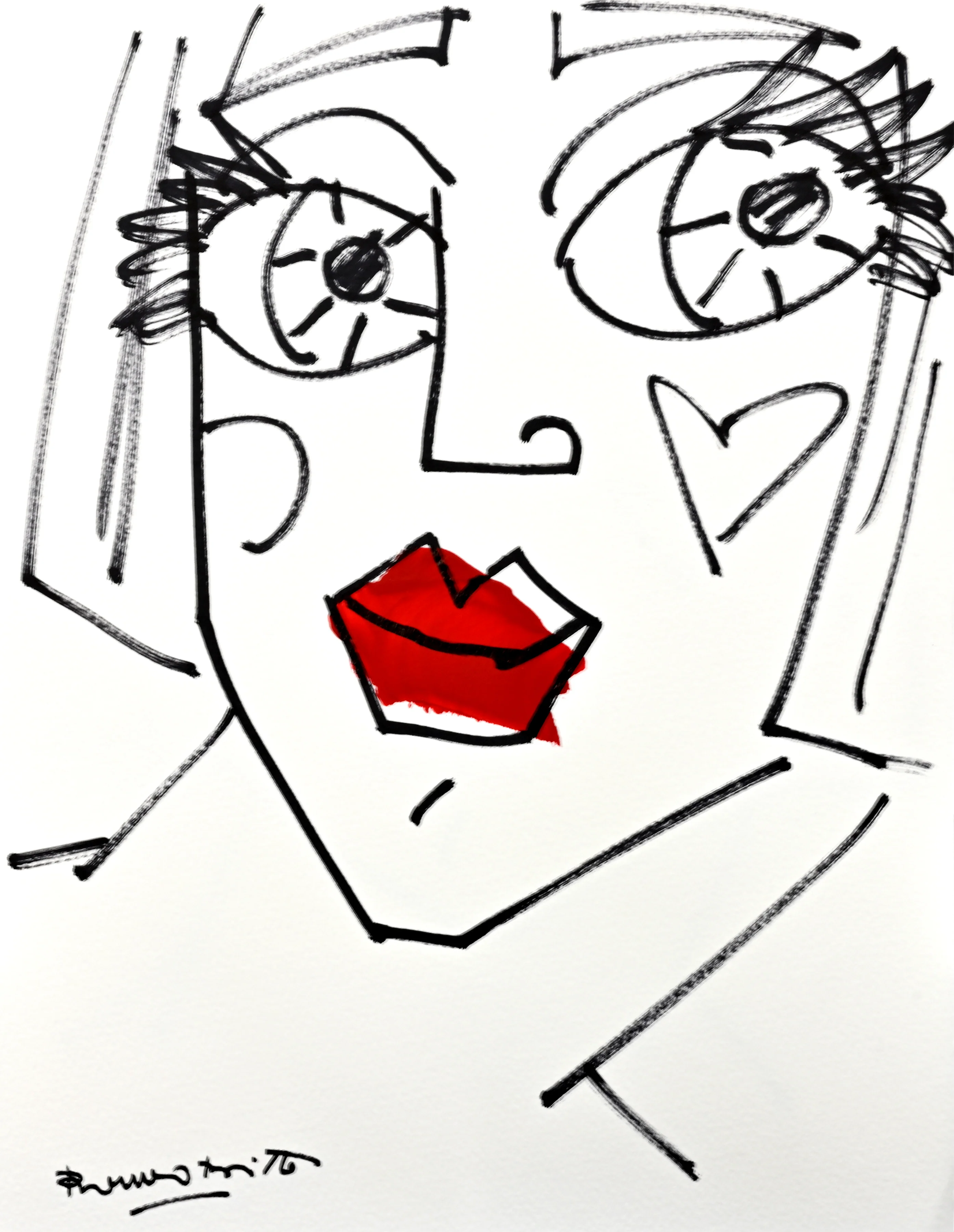 RED LIPS - Original Drawing