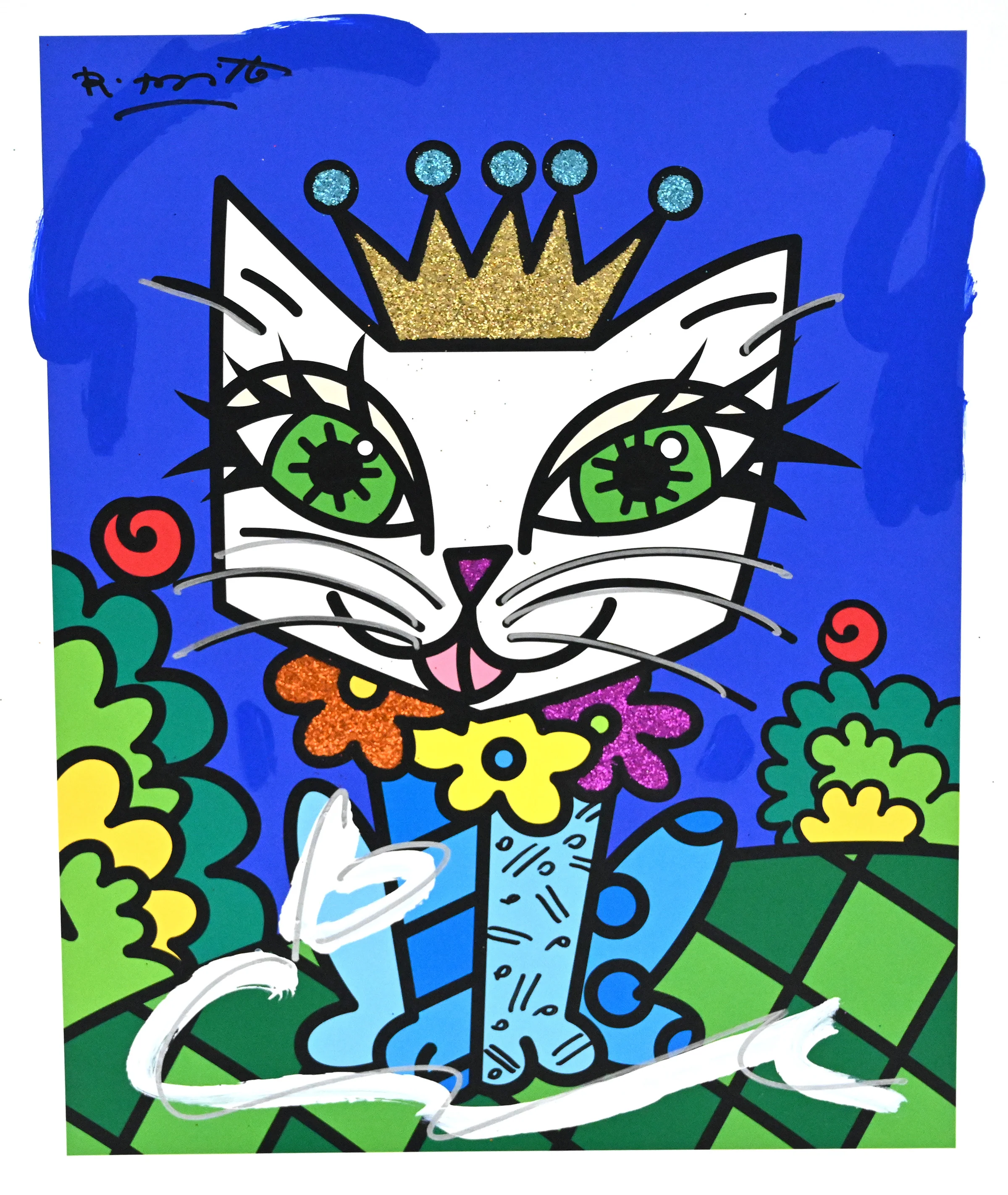 Royalty Cat - Mixed Media Original
