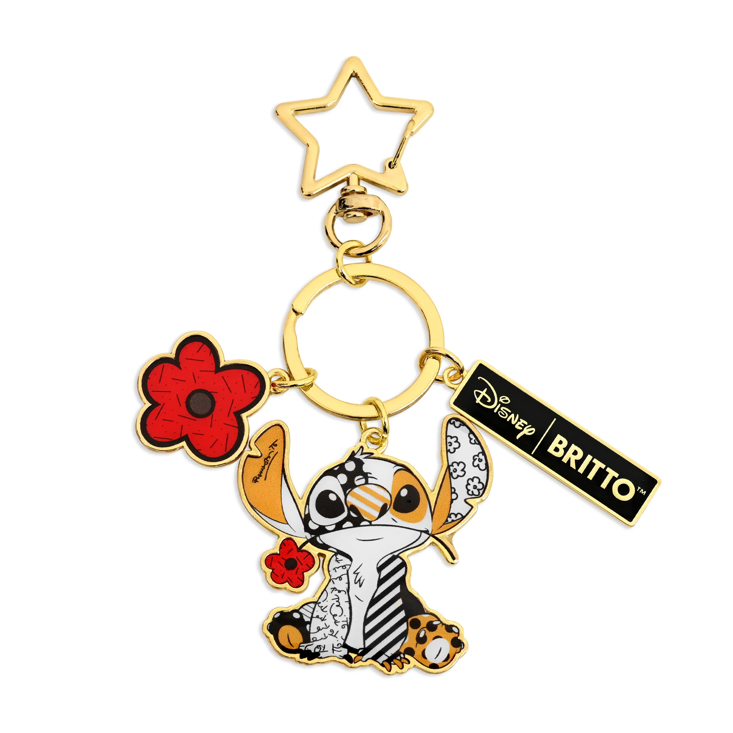 Stitch Black & Gold Disney by Britto Keychain