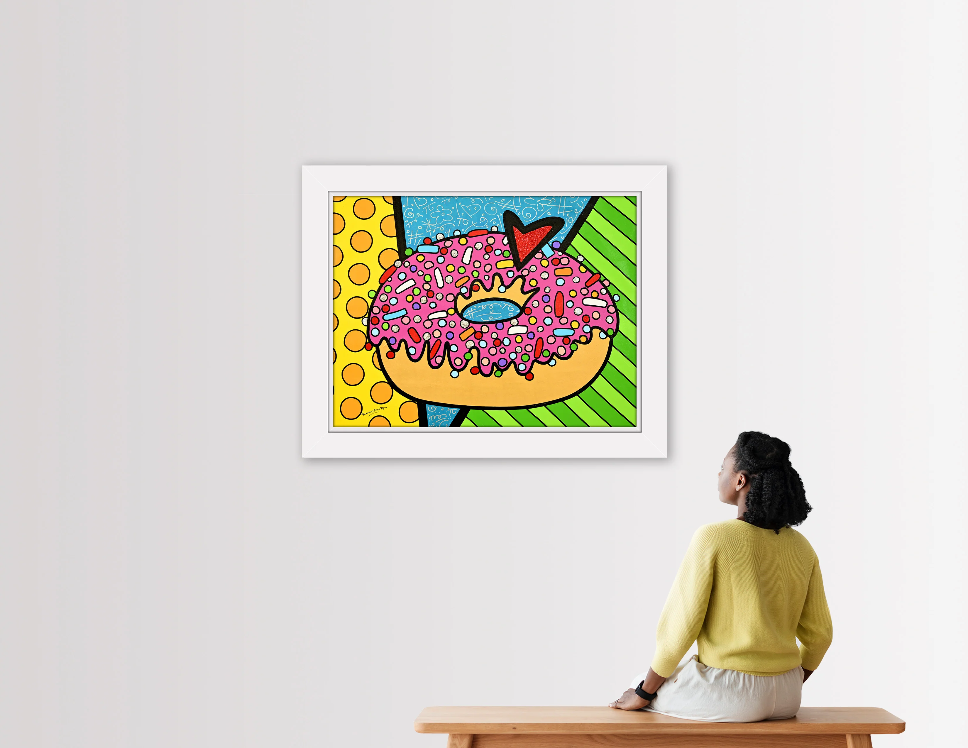 STRAWBERRY DONUT -  Original Painting - Image 2