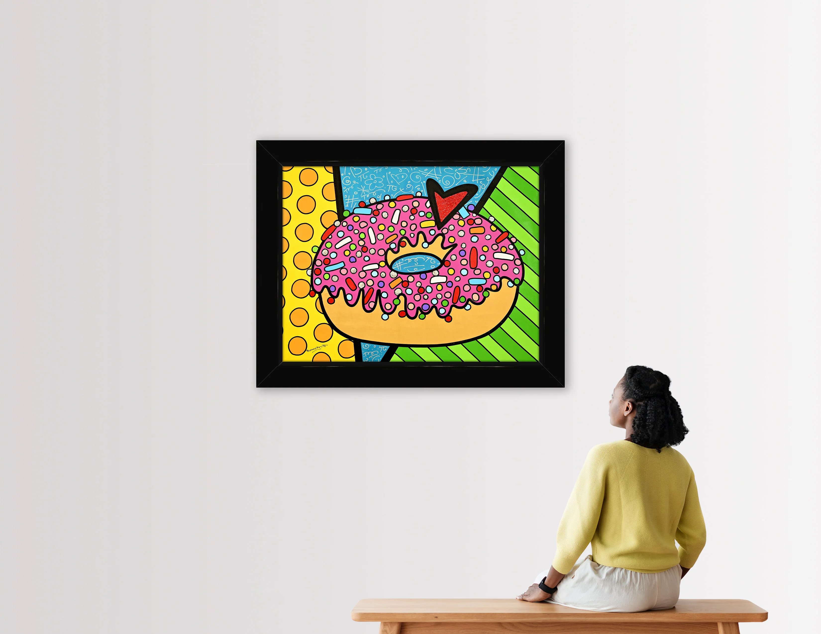 STRAWBERRY DONUT -  Original Painting - Image 3