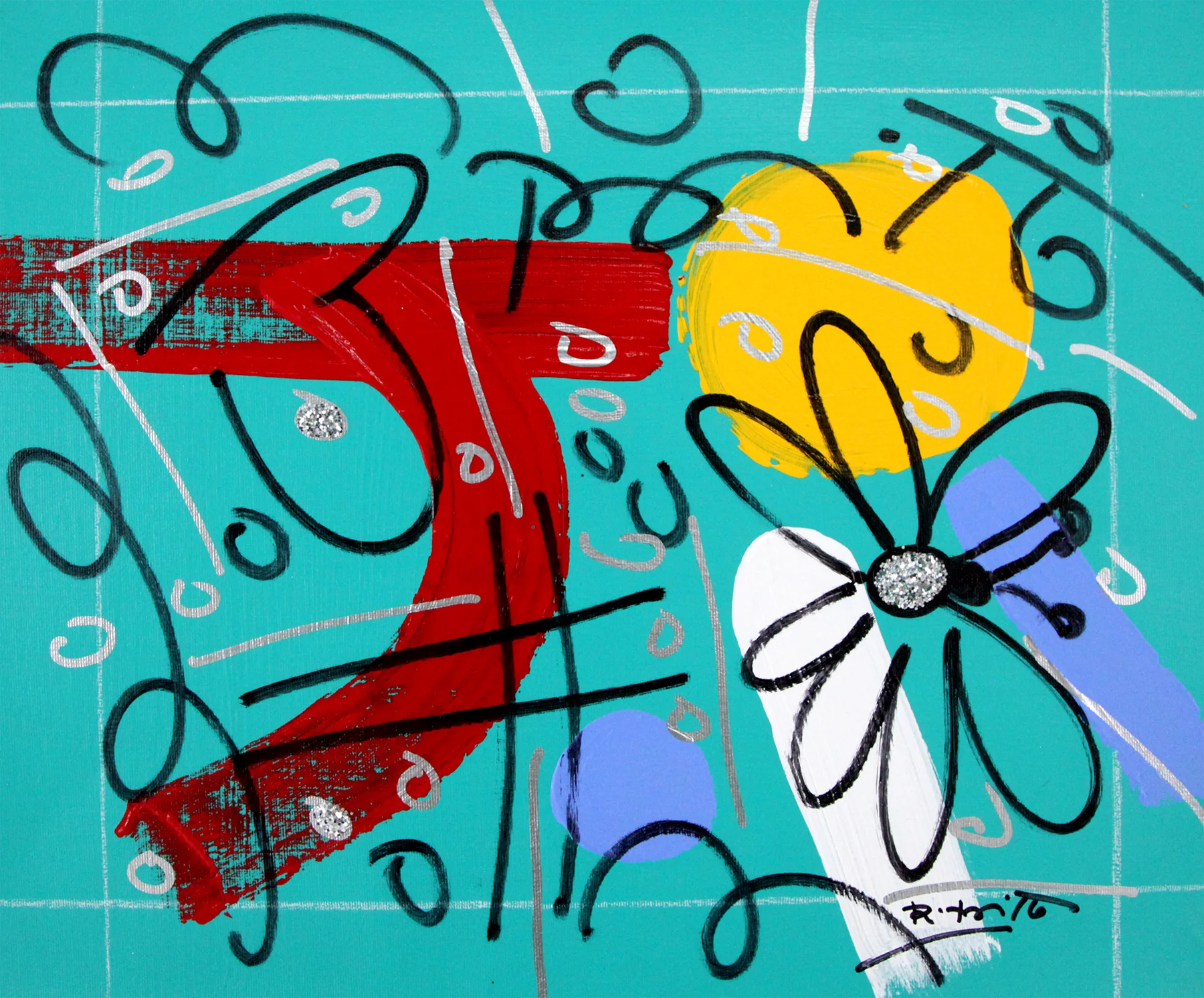 TEAL GARDEN - Original Drawing