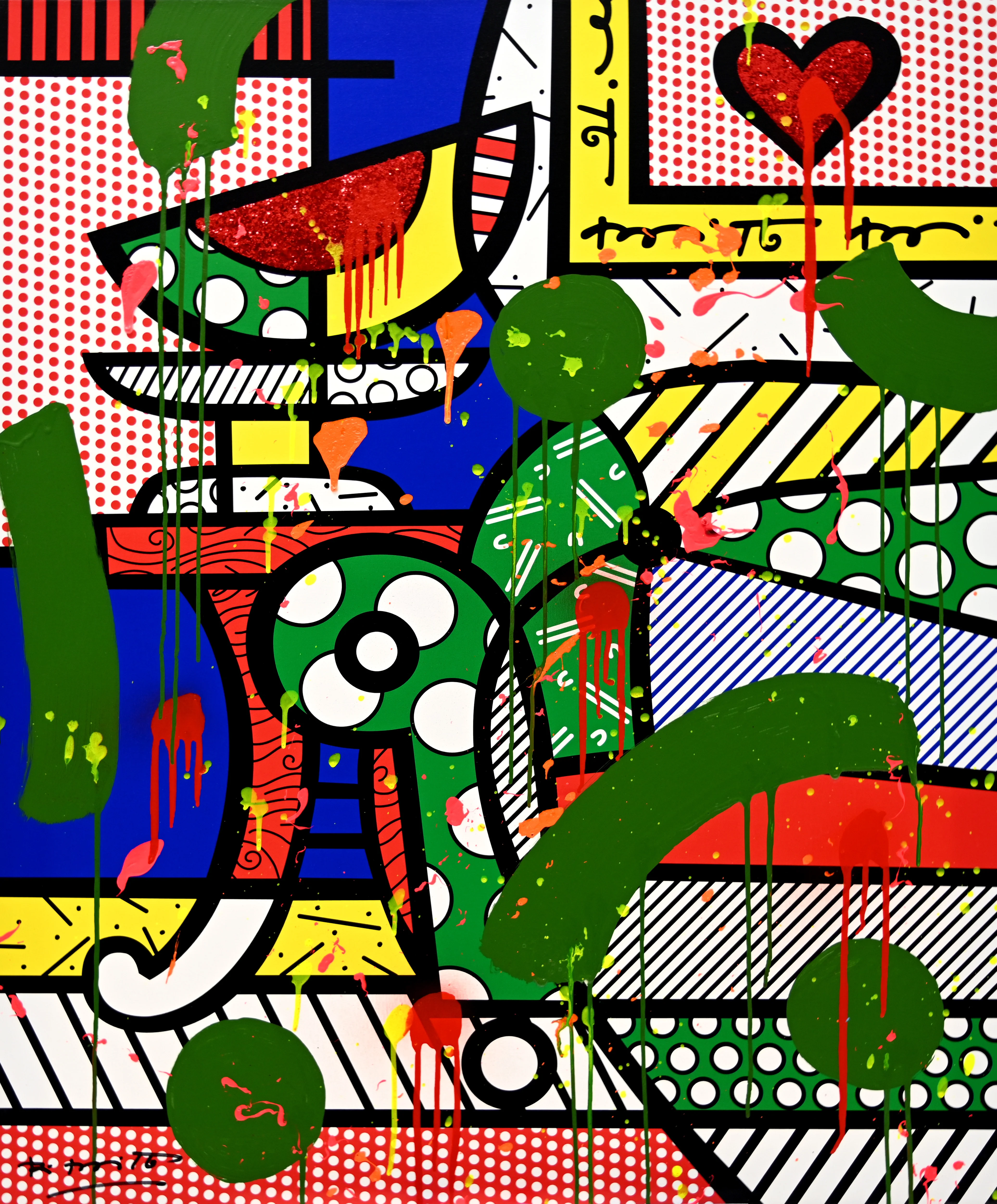 The Green Sofa - Mixed Media Original